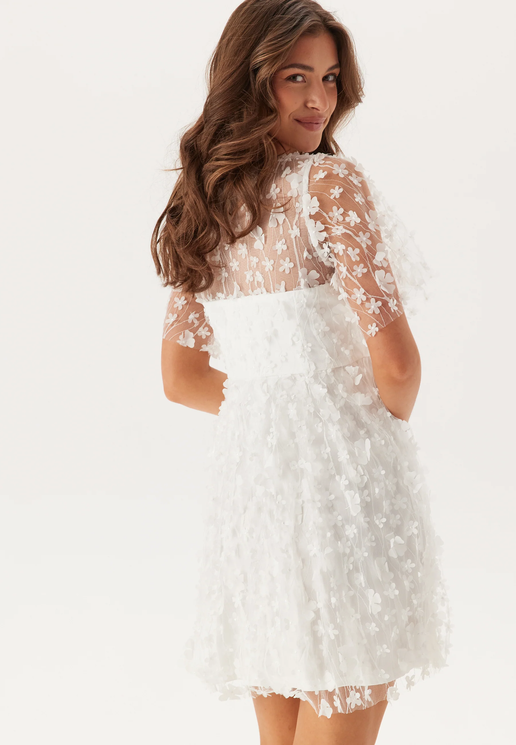 3D Floral V-neck Dress - Image 4