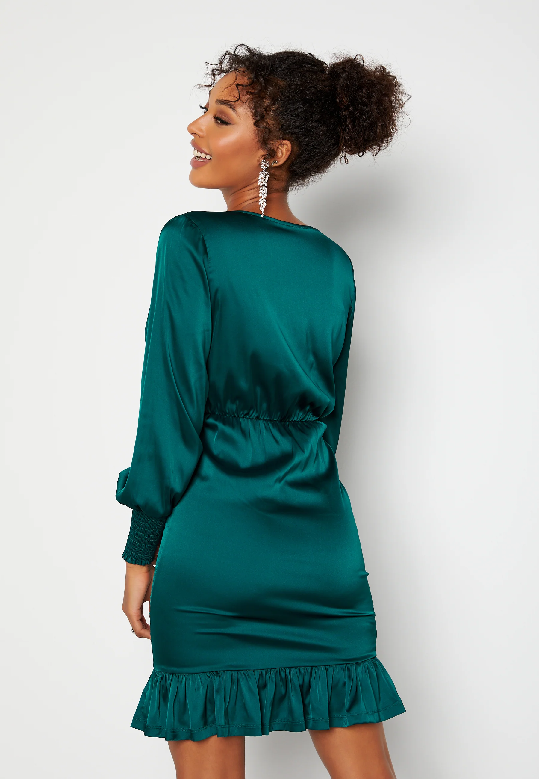 Alcine Wrap Flounce Dress - Image 3