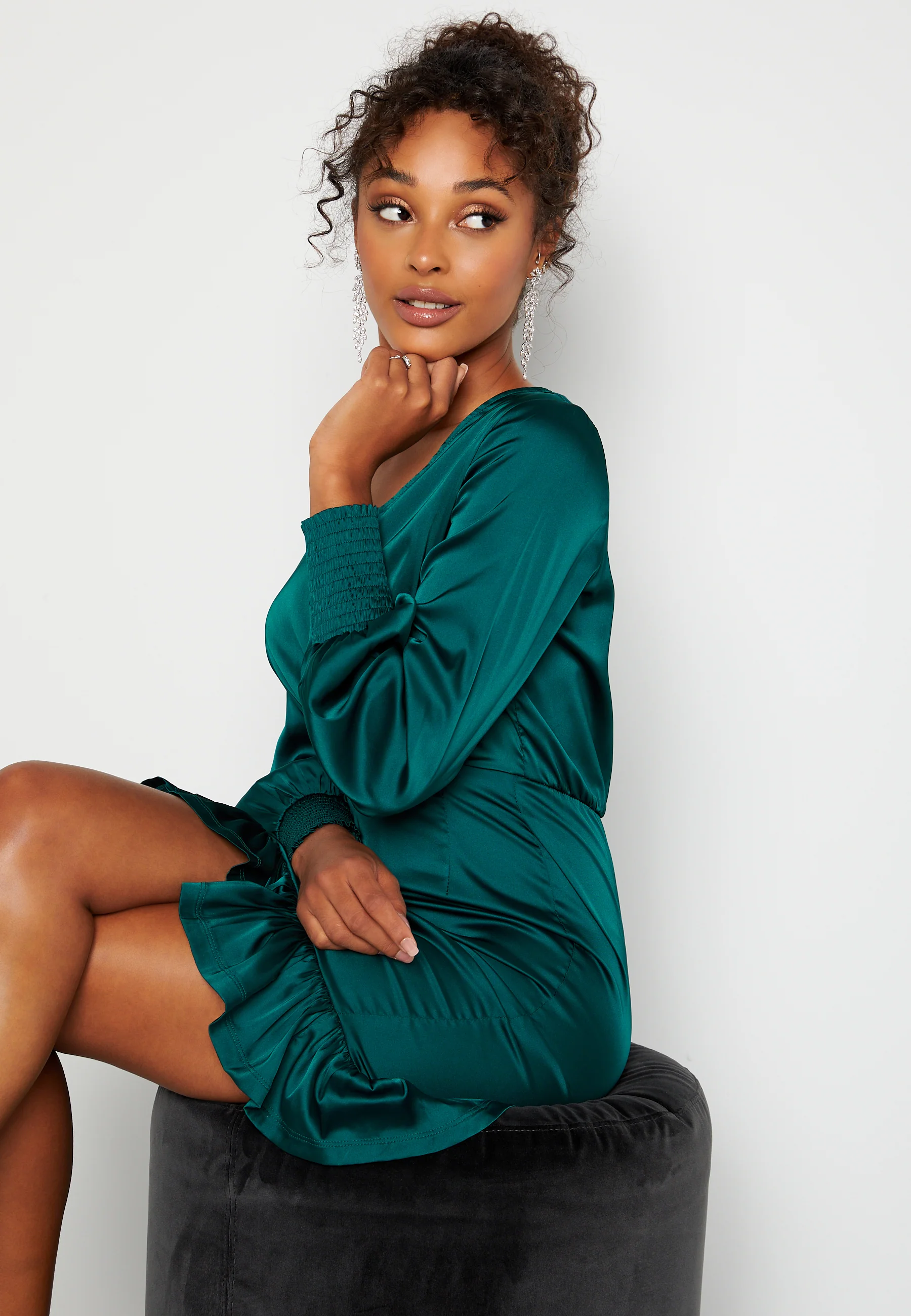 Alcine Wrap Flounce Dress - Image 4