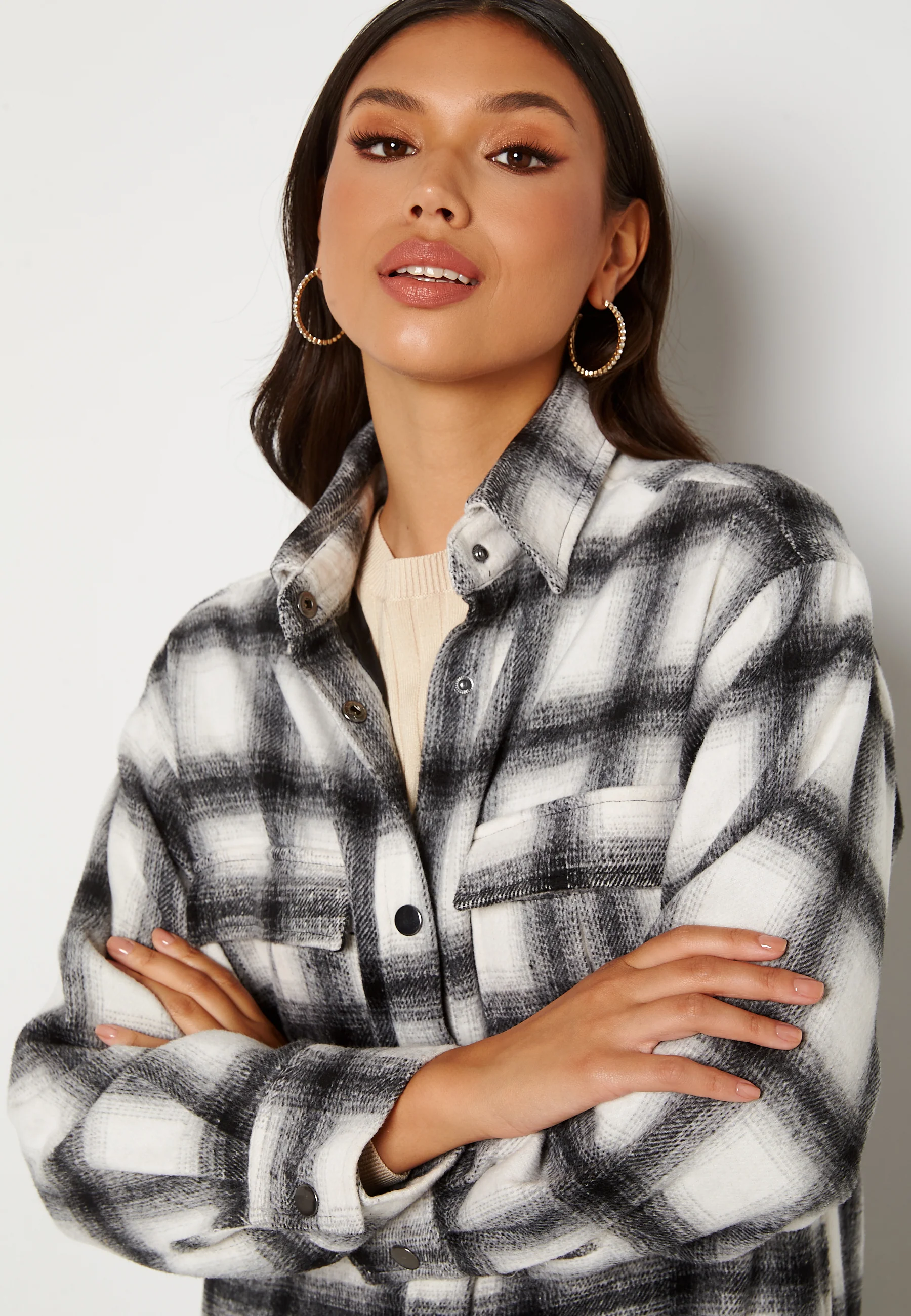 Alice Long Check Shirt Jacket - Image 5