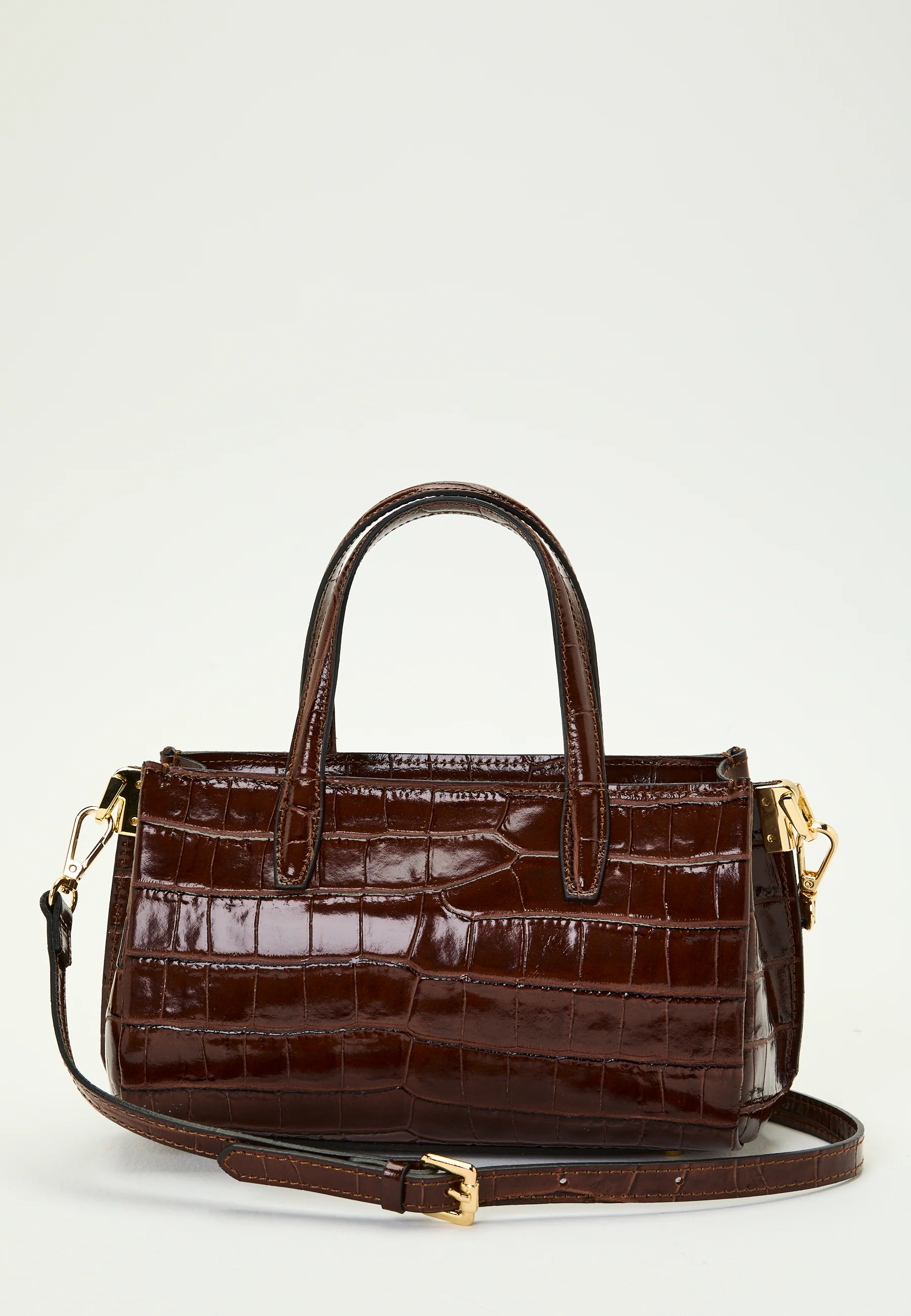 Ancona Glossy Croco Bag - Image 3