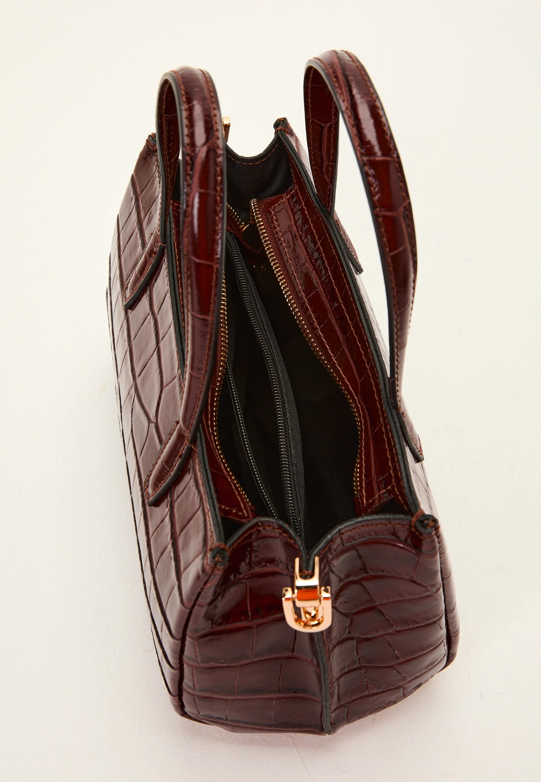Ancona Glossy Croco Bag - Image 7