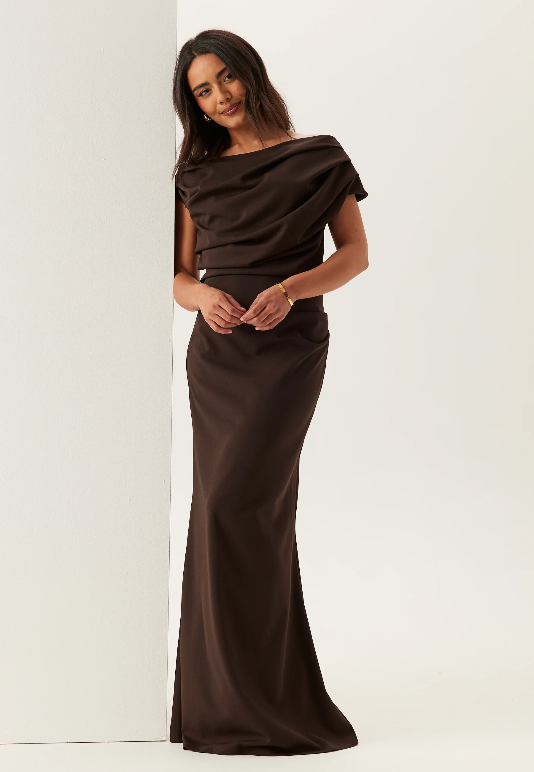 Asymmetric Draped Maxi Dress - Image 3