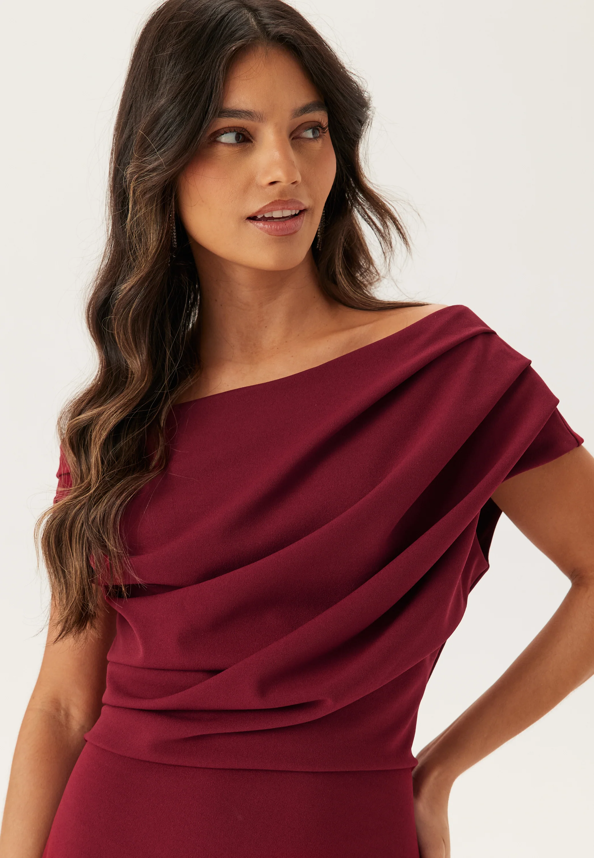 Asymmetric Draped Maxi Dress - Image 2