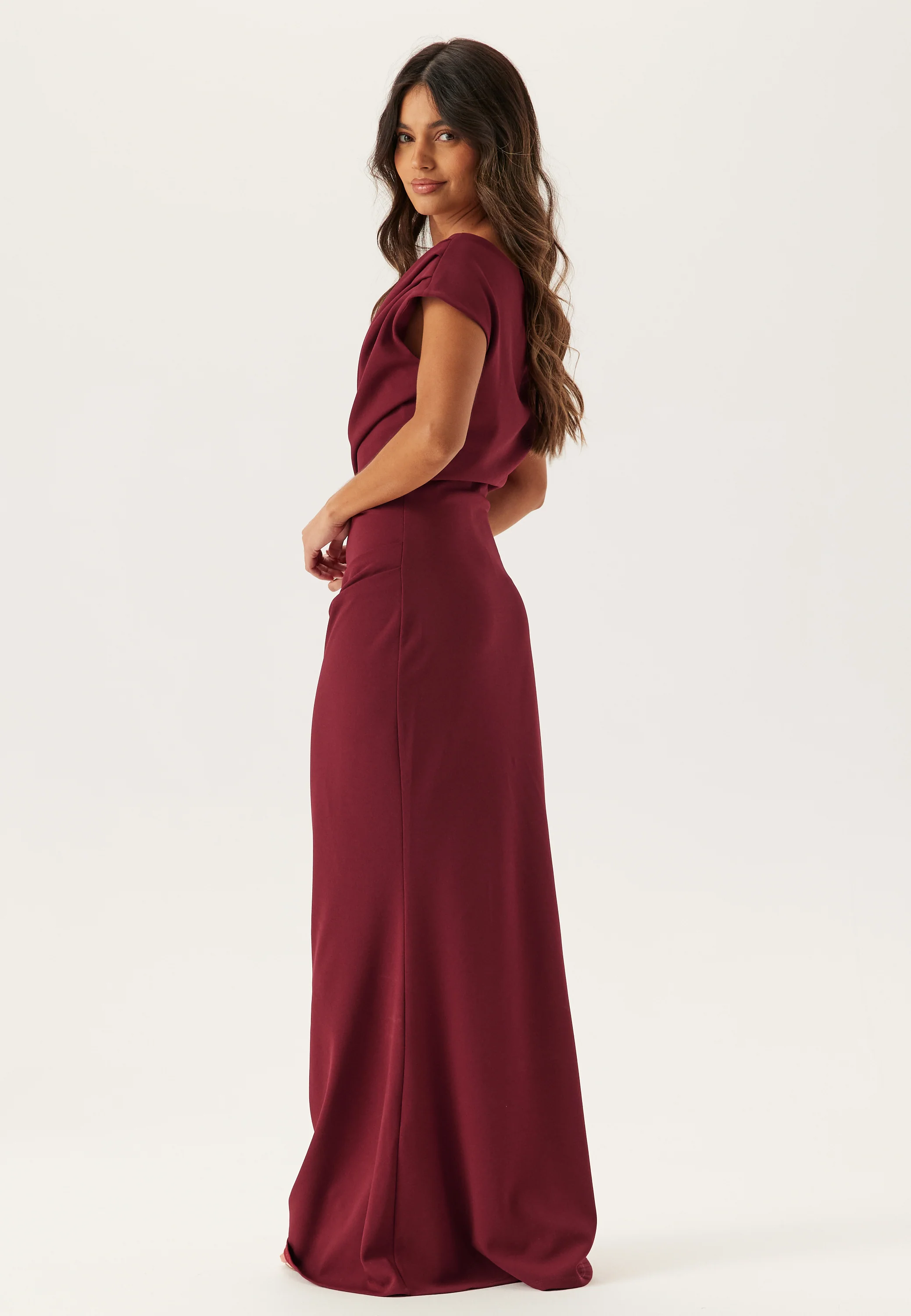 Asymmetric Draped Maxi Dress - Image 3