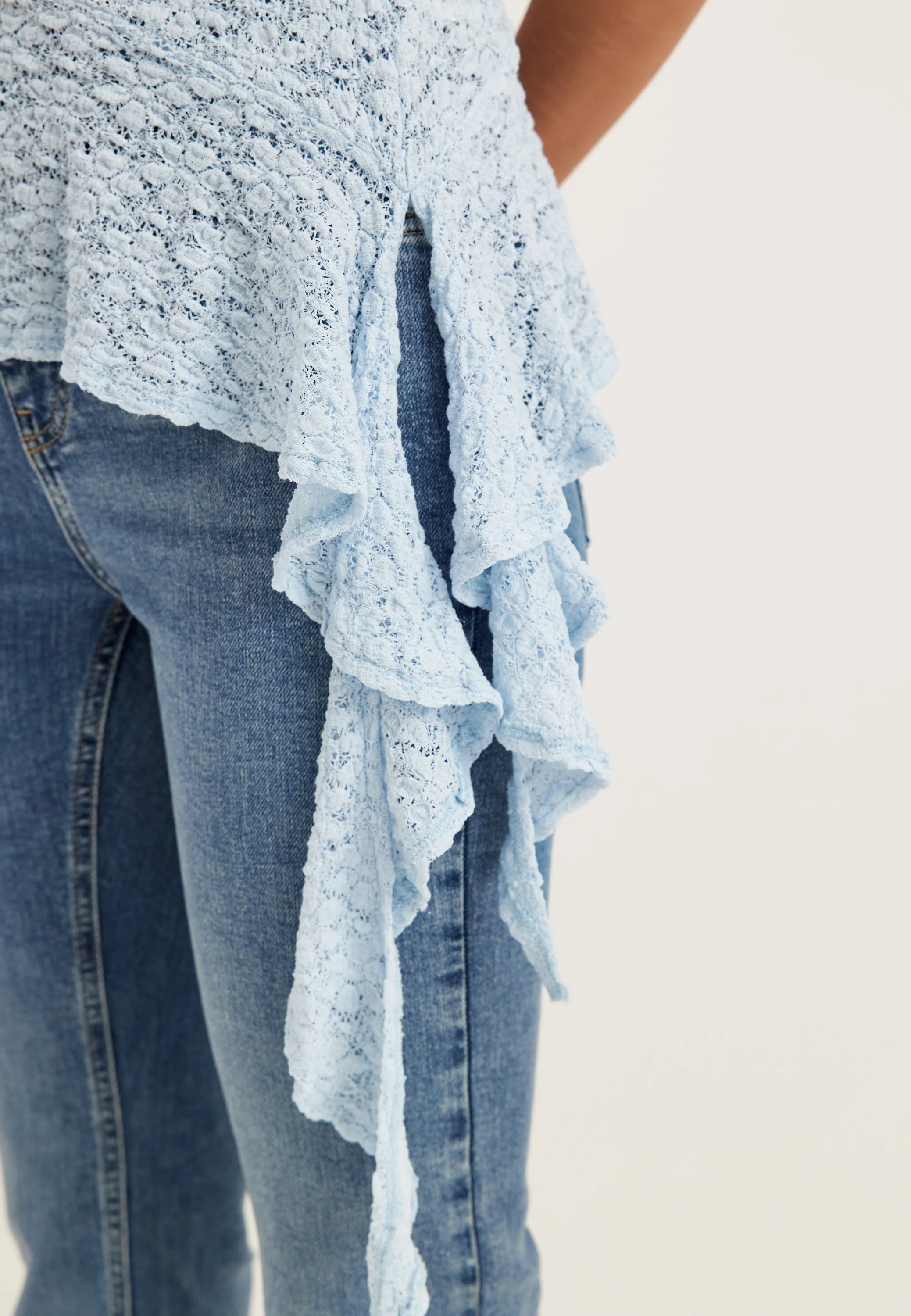 Asymmetric Frill Lace Top - Image 6