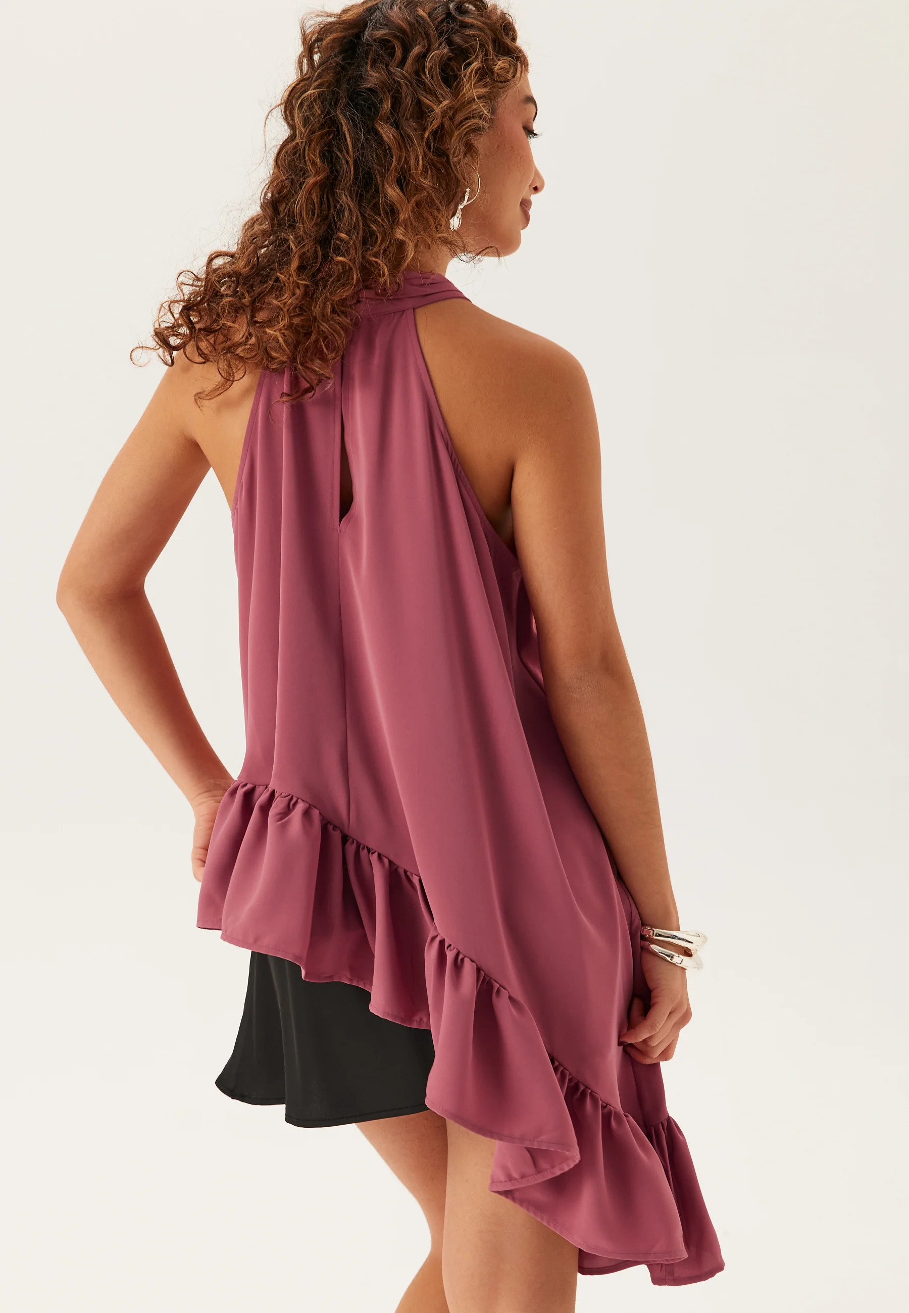 Asymmetric Halter Neck Blouse - Image 4