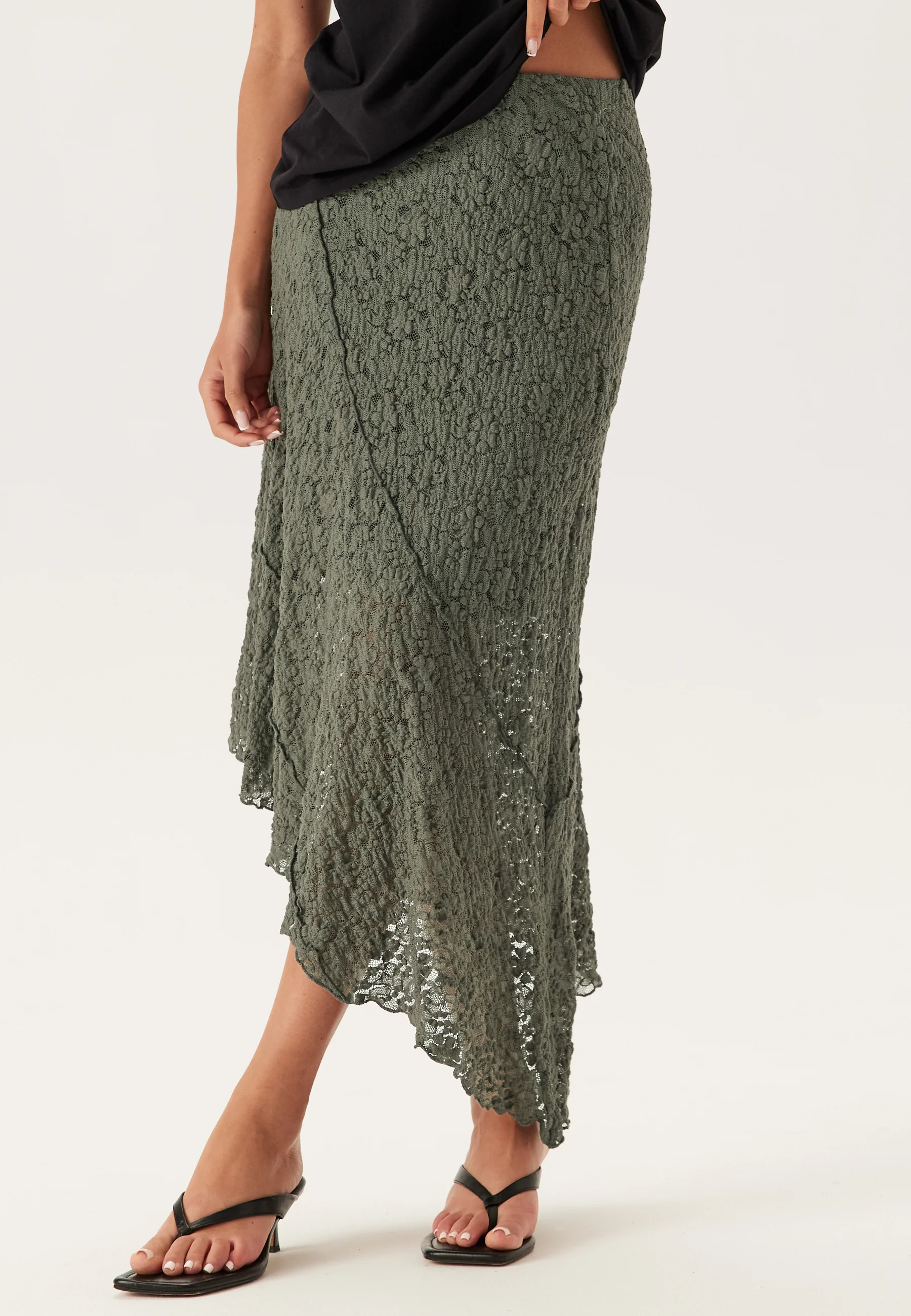 Asymmetric Lace Skirt - Image 3