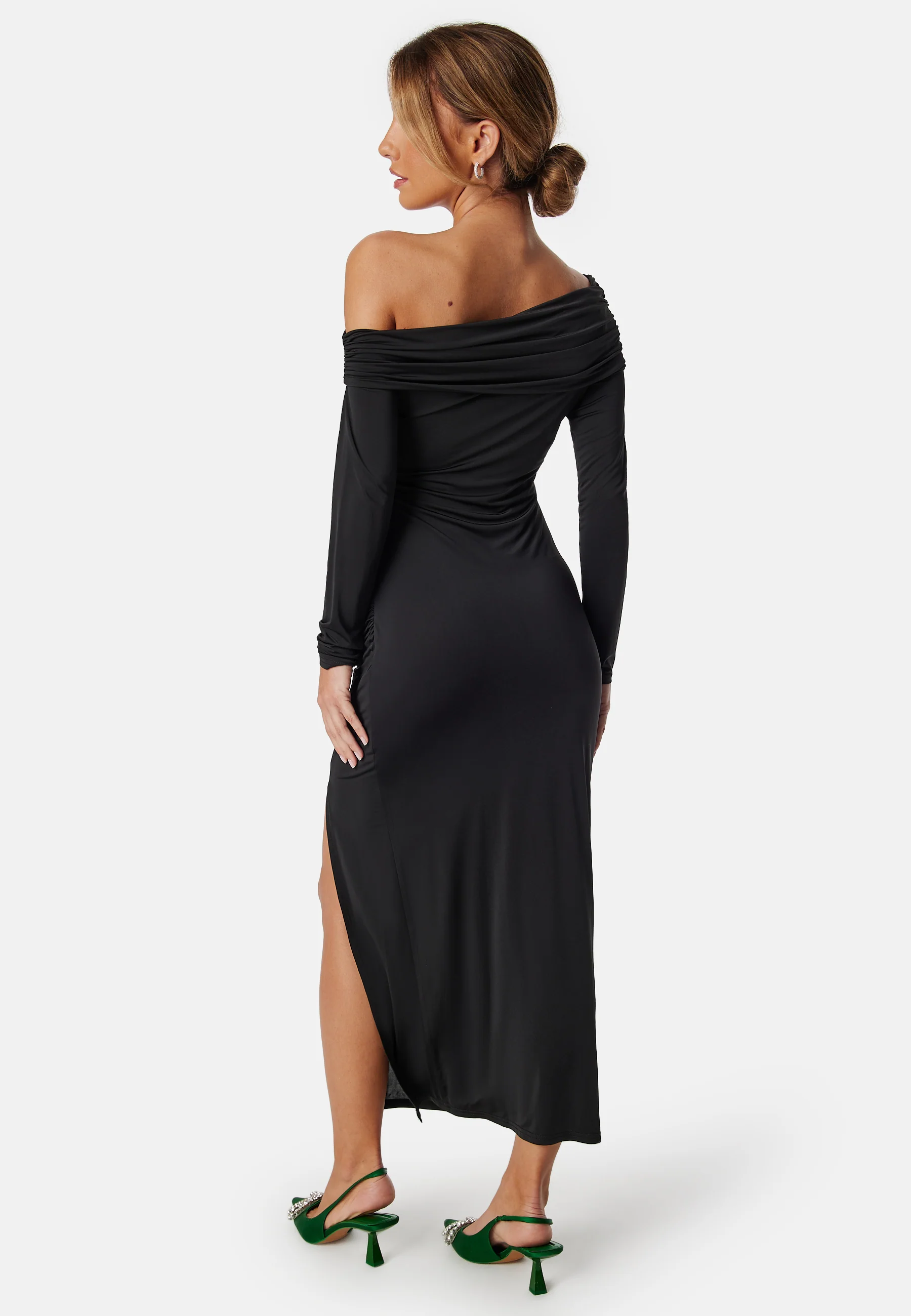 Asymmetric Off Shoulder Soft Ankle Dress - Image 3