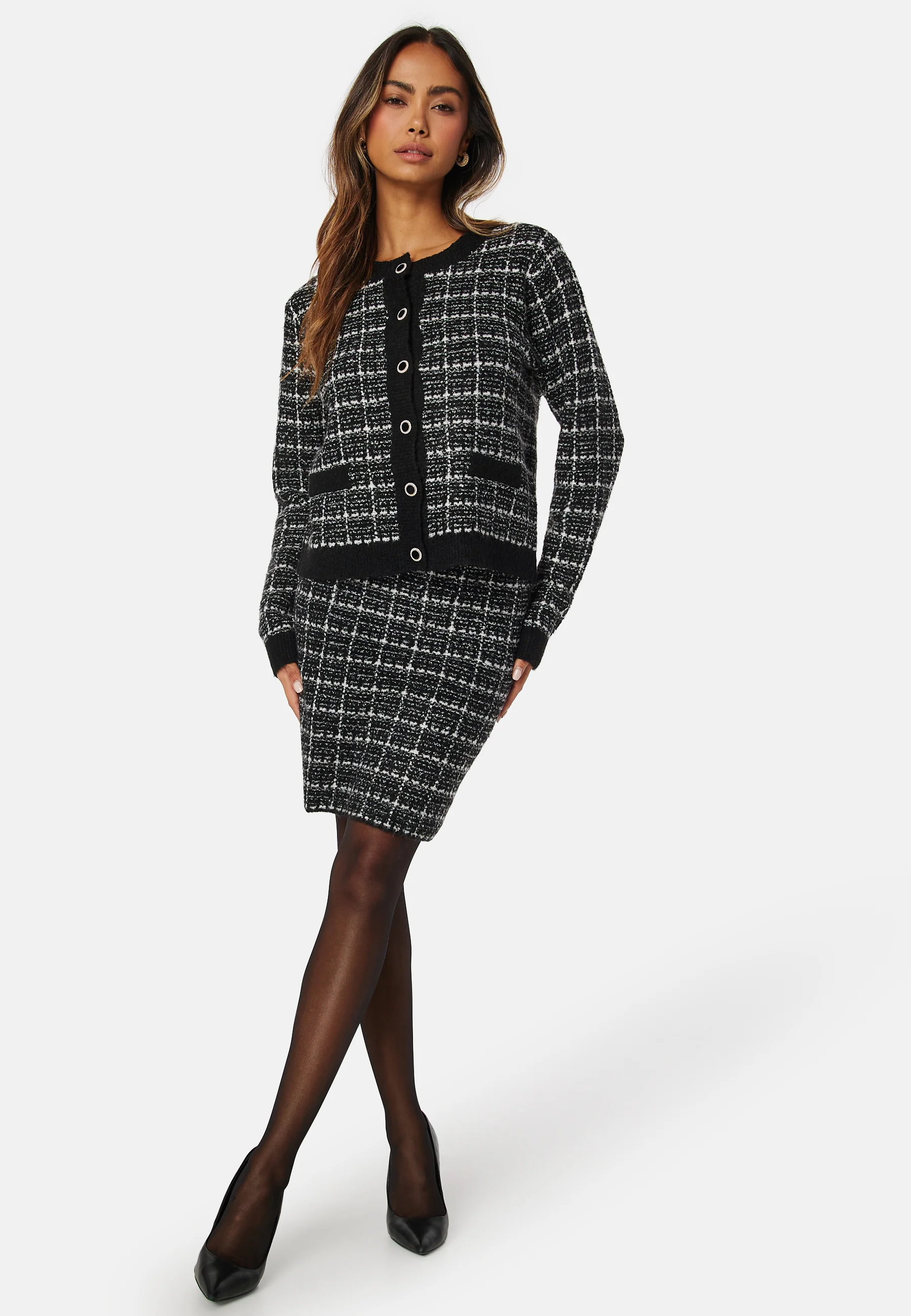 Audrey Check Knit Skirt - Image 2