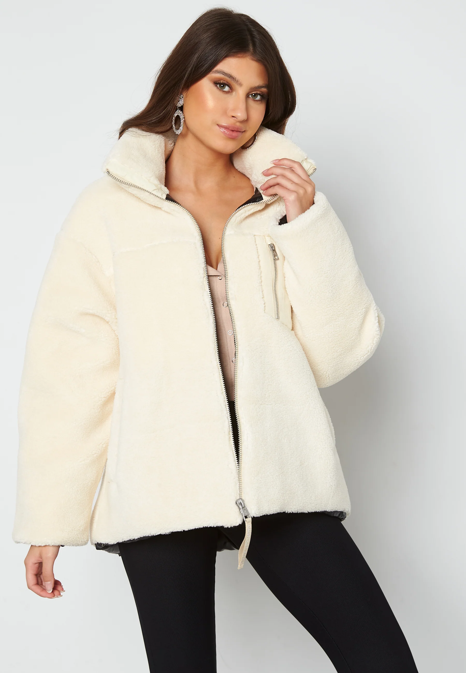 Back Embroidery Sherpa Jacket - Image 2