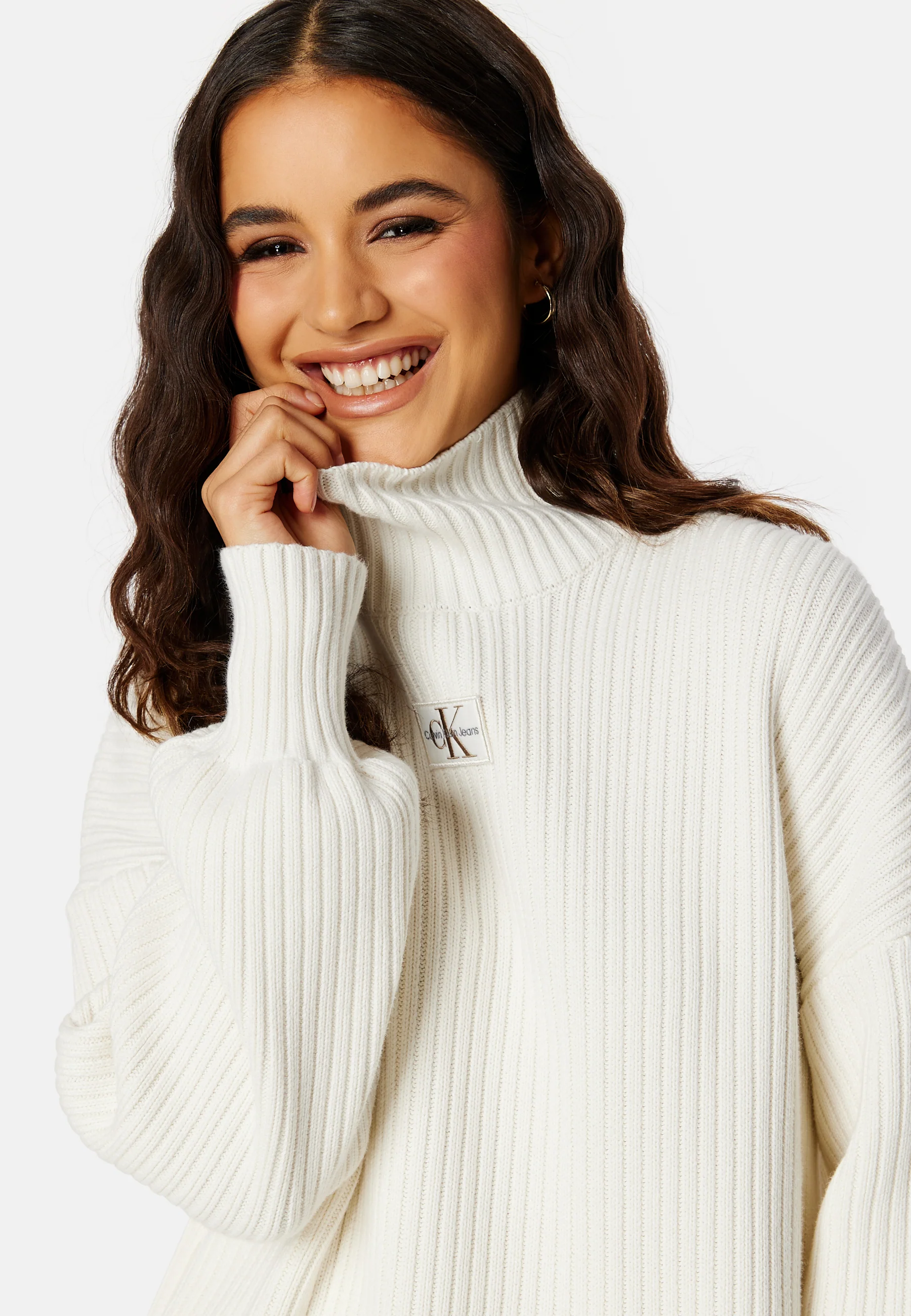 Badge Loose Sweater Dress - Image 5