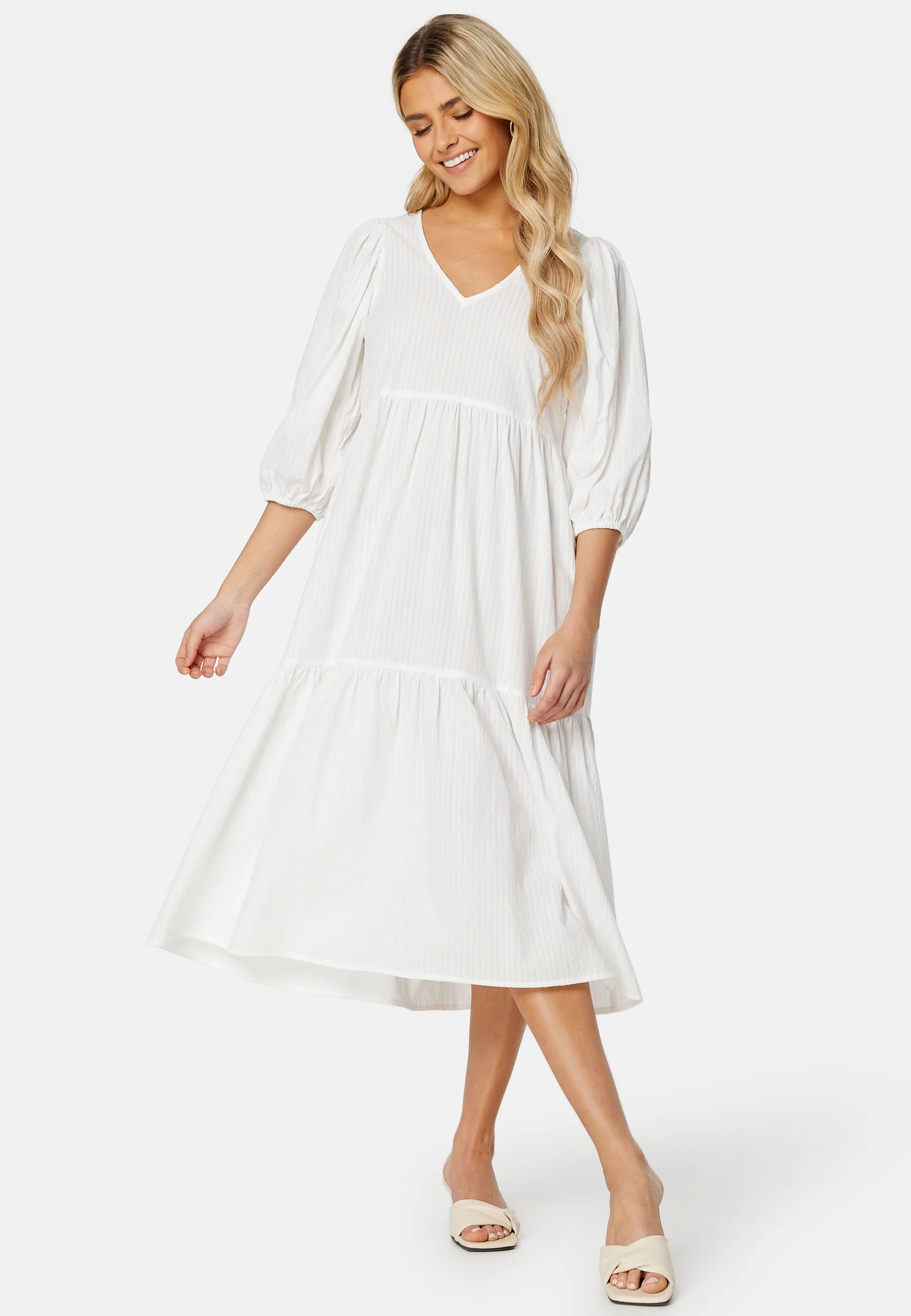 Balloon Sleeve Cotton Dress - Image 2