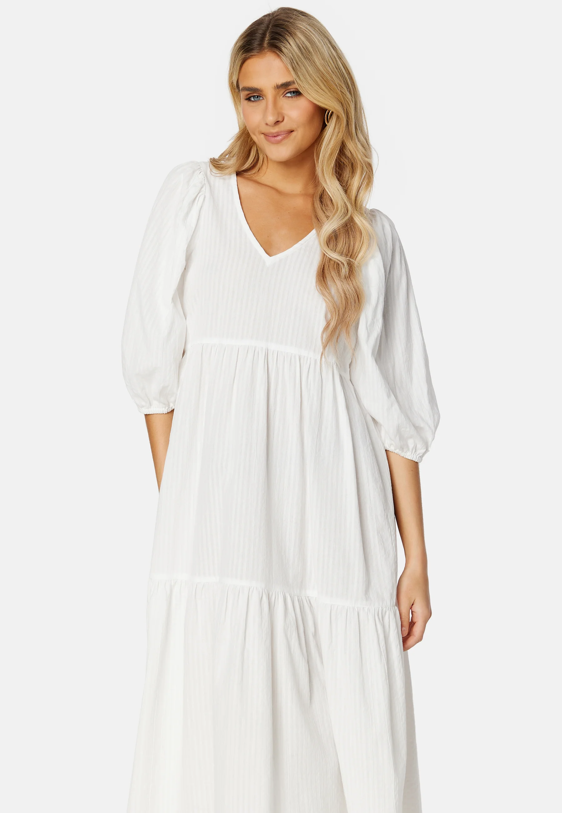 Balloon Sleeve Cotton Dress - Image 4