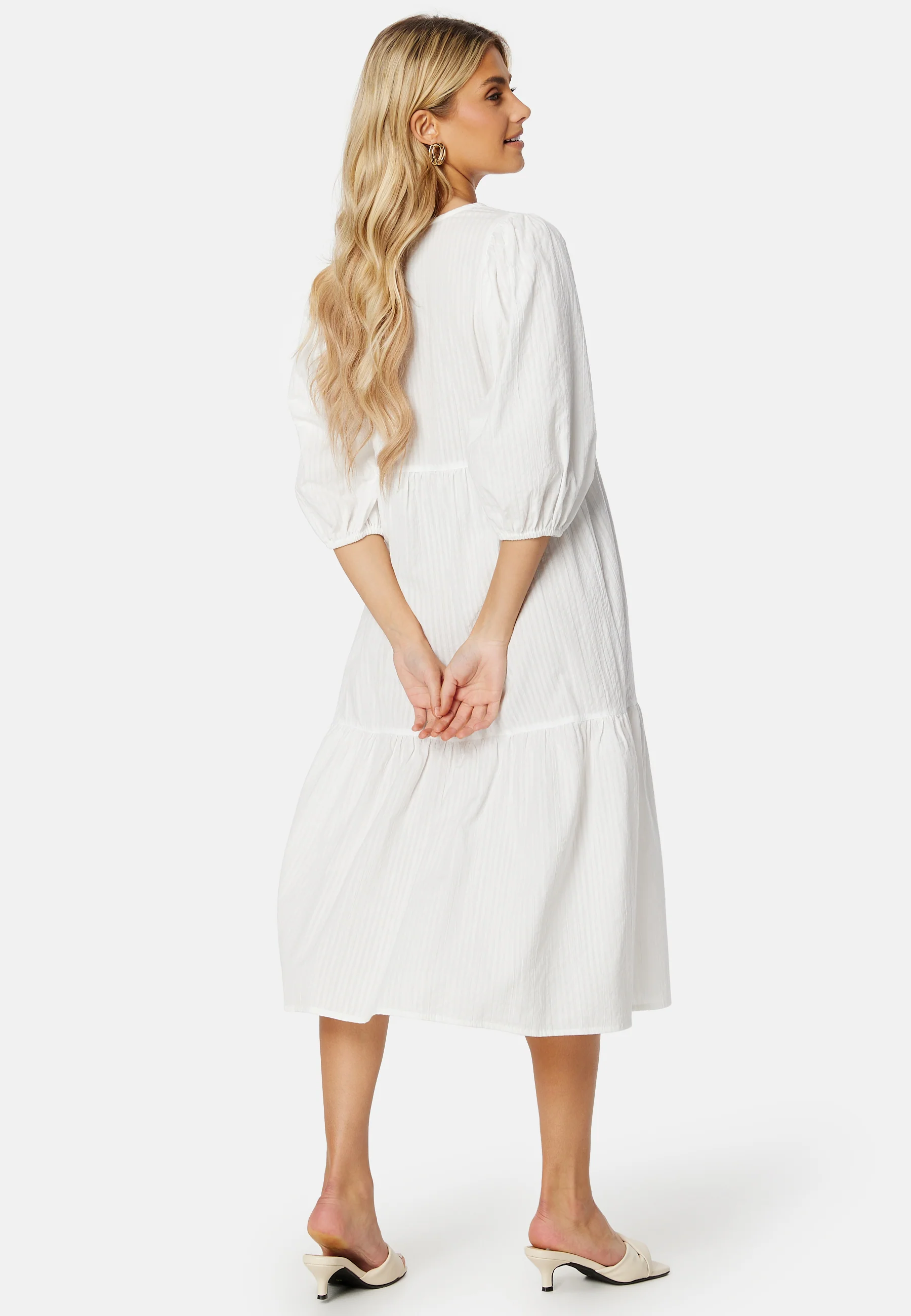 Balloon Sleeve Cotton Dress - Image 5