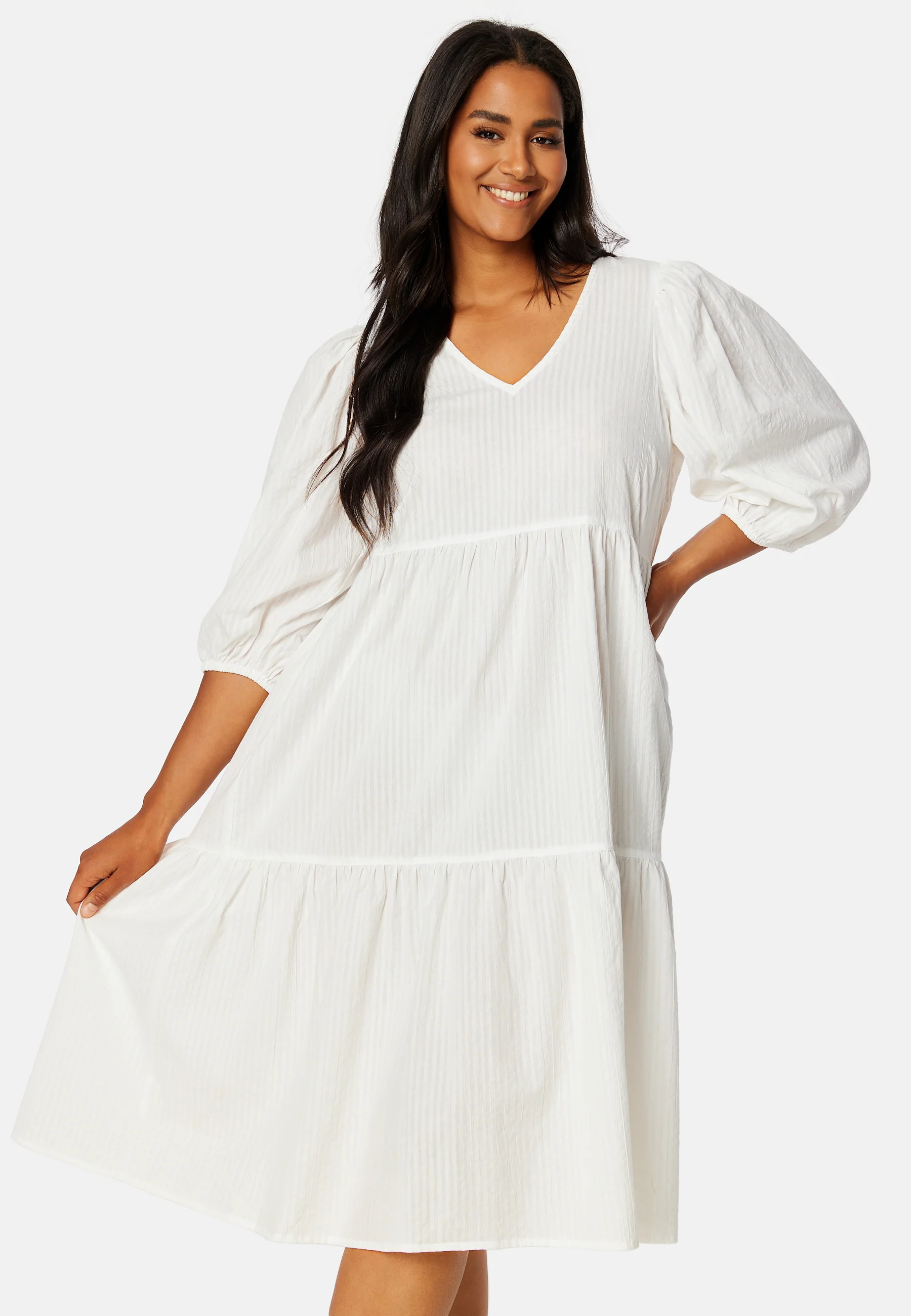 Balloon Sleeve Cotton Dress - Image 7