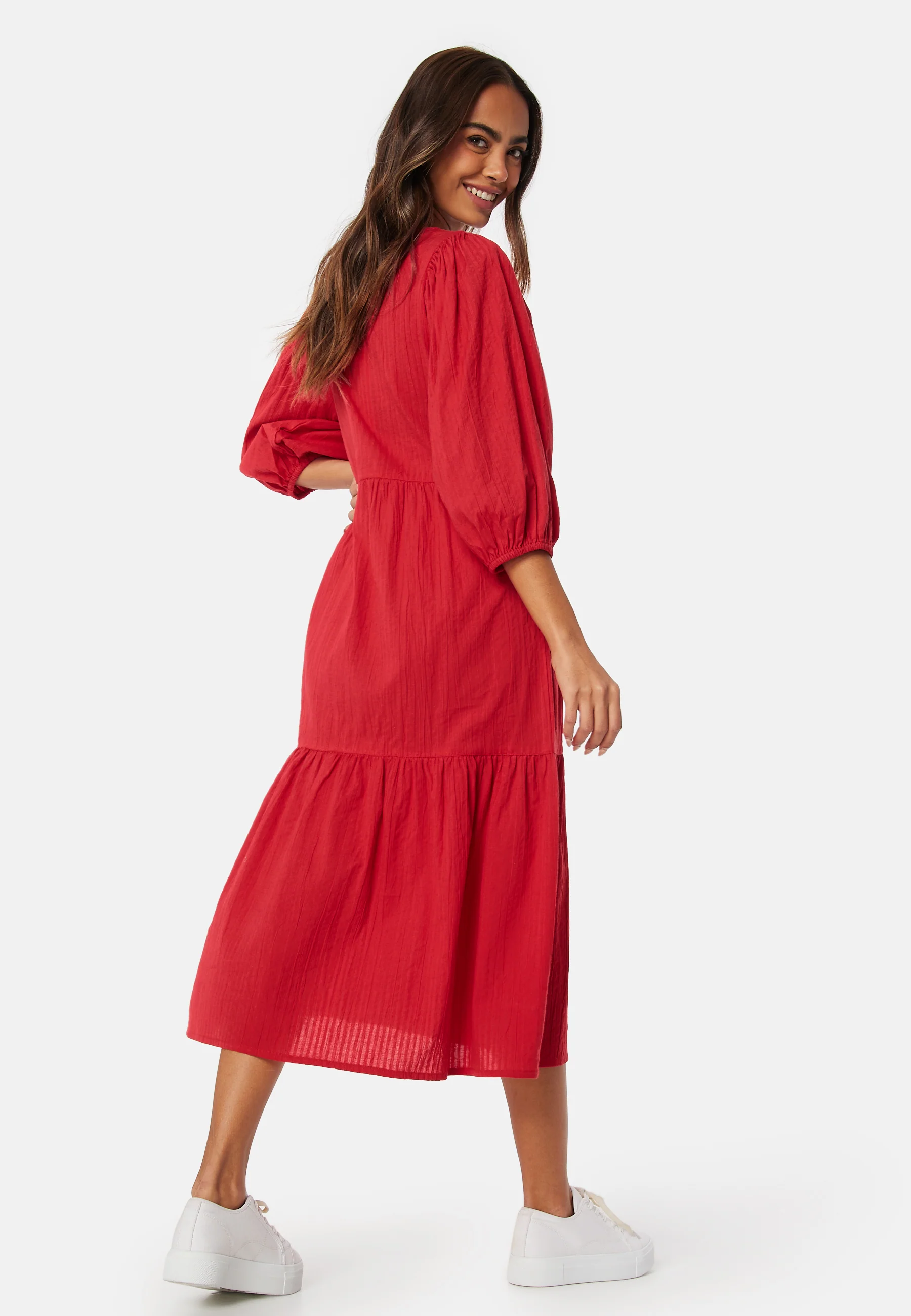 Balloon Sleeve Cotton Dress - Image 2