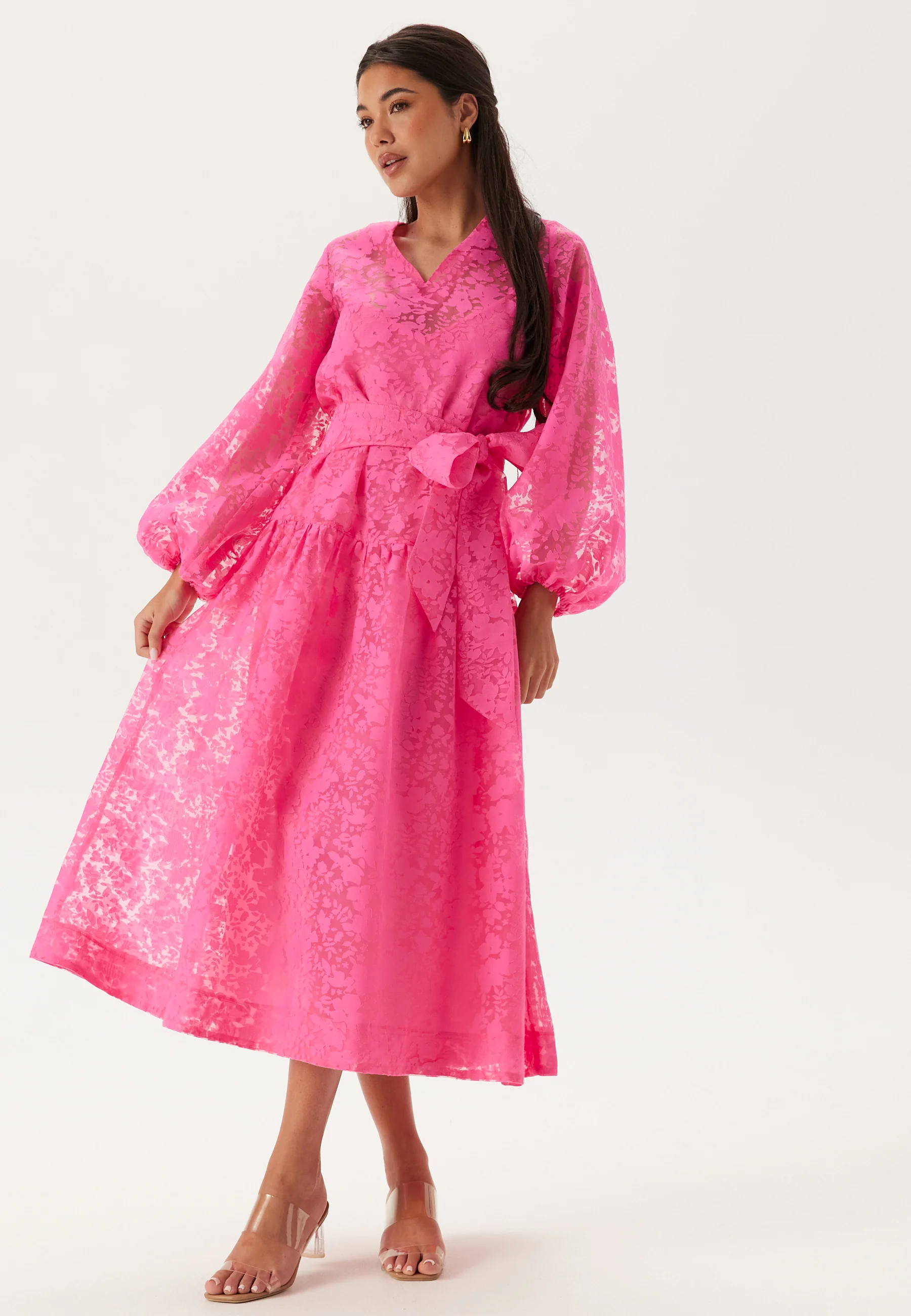 Balloon Sleeve Midi Dress - Image 3