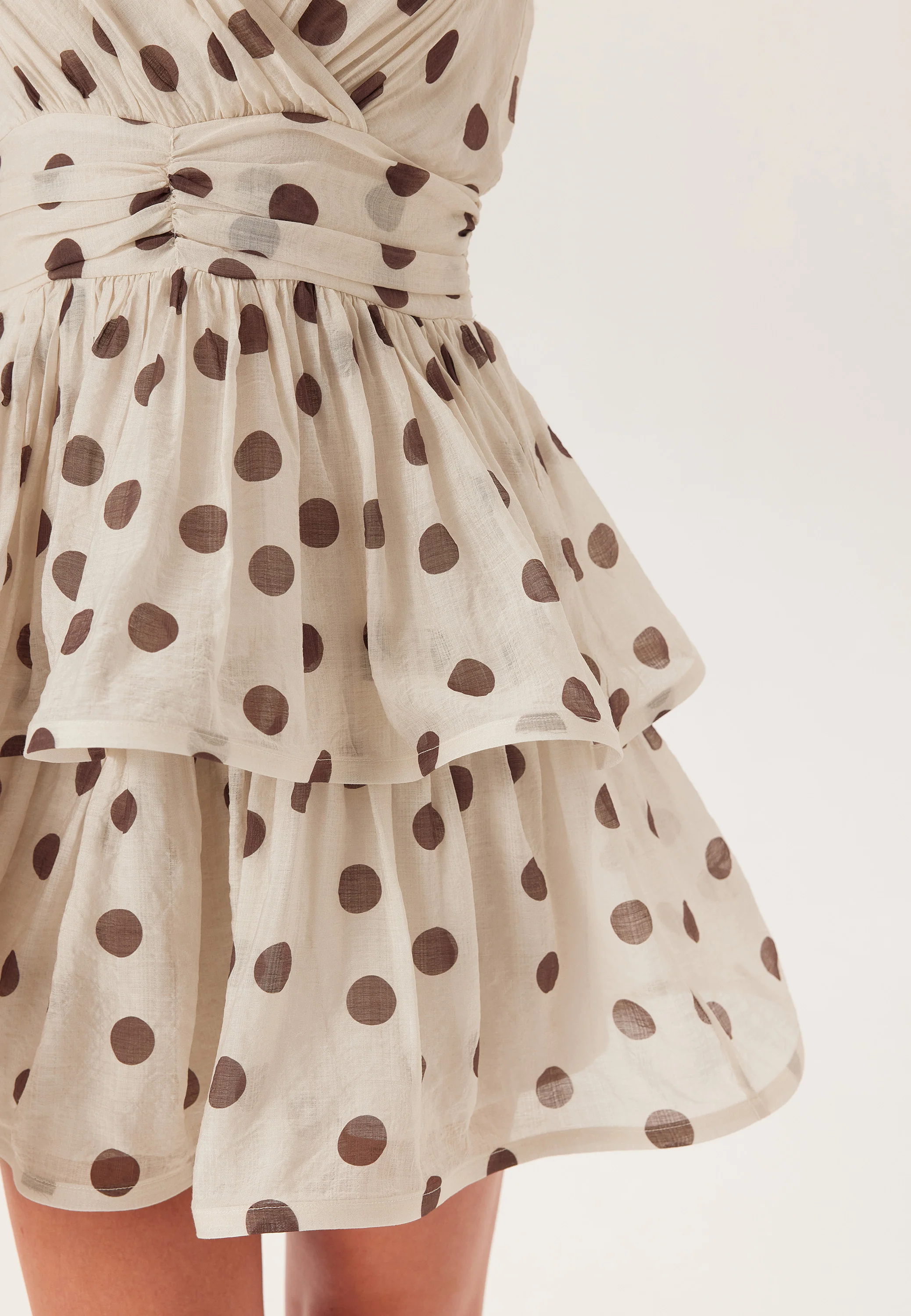 Balloon Sleeve Short Flounce Dress - Image 3