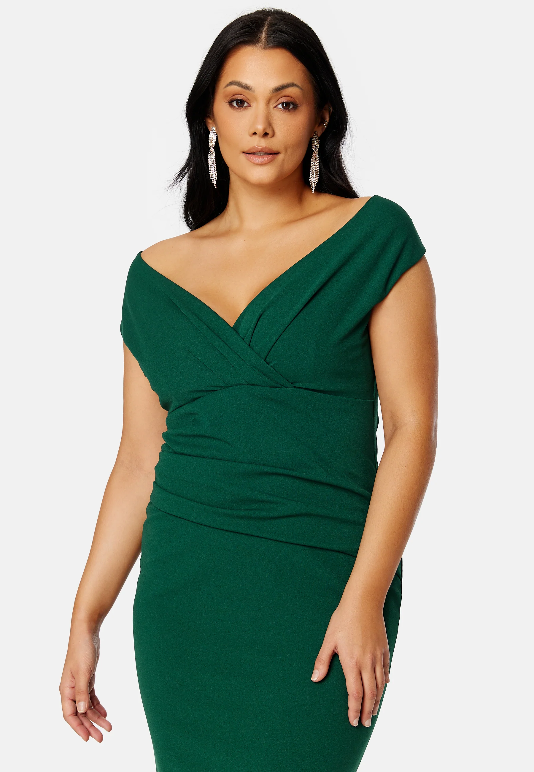 Bardot Pleat Maxi Dress - Image 3