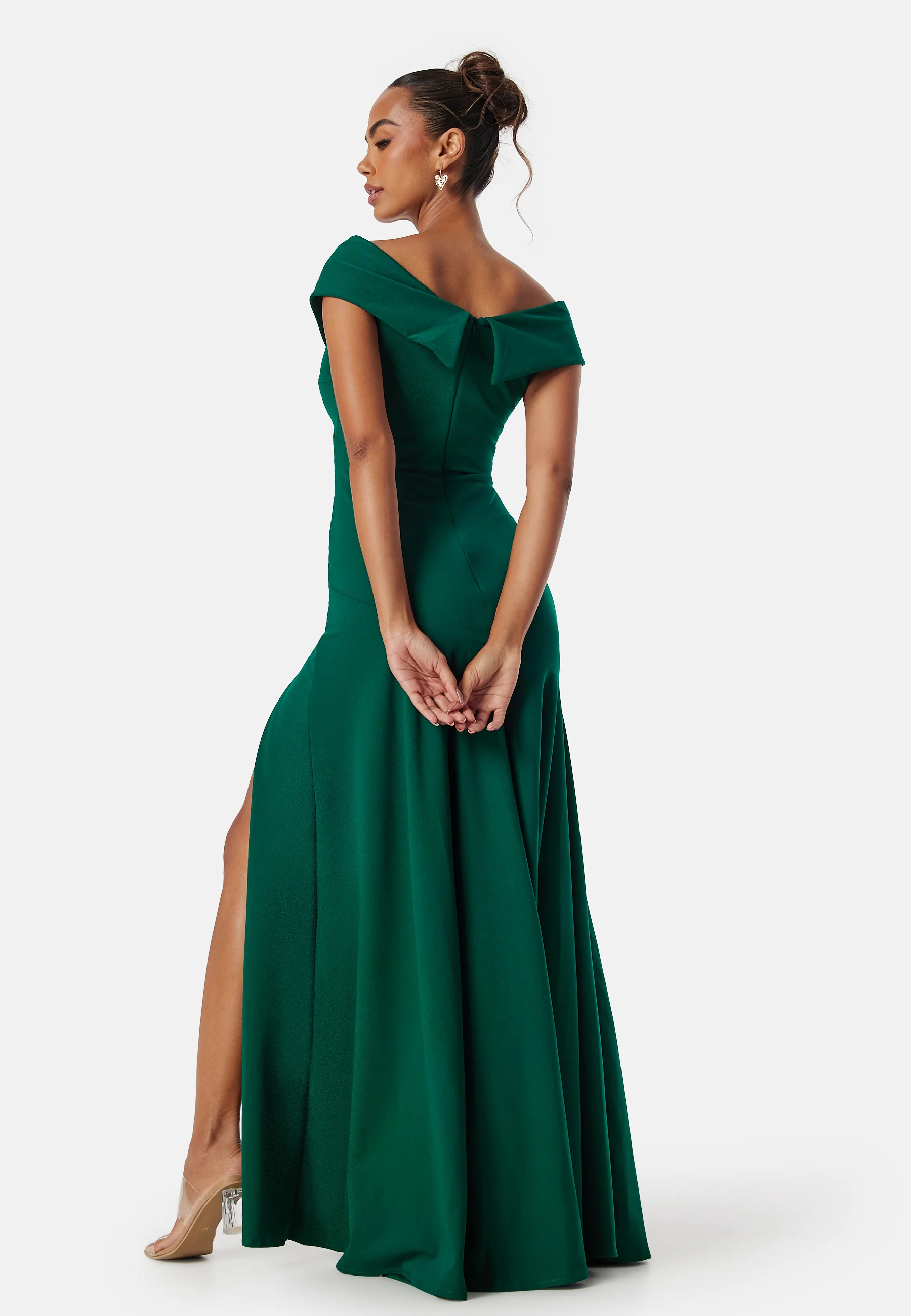 Bardot Pleat Maxi Split Dress - Image 4