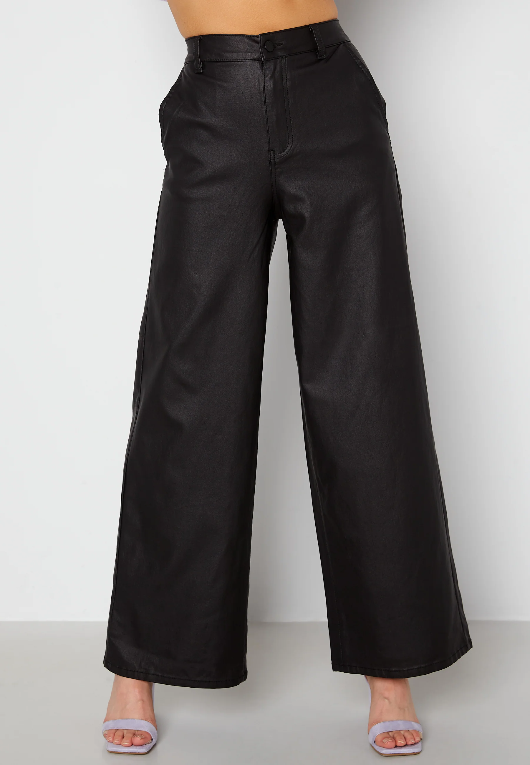 Belle HW Coated Wide Pants - Image 2