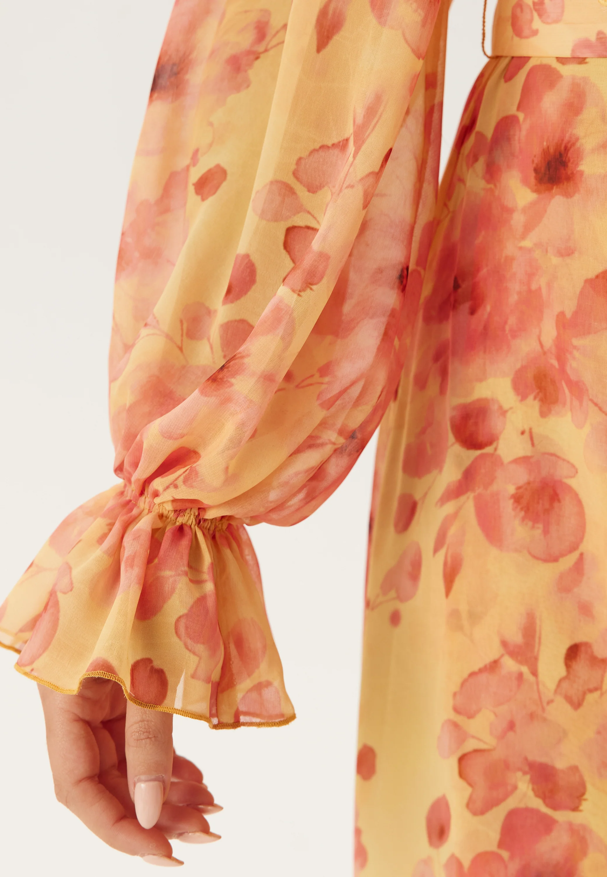 Belted Chiffon Midi Dress - Image 4