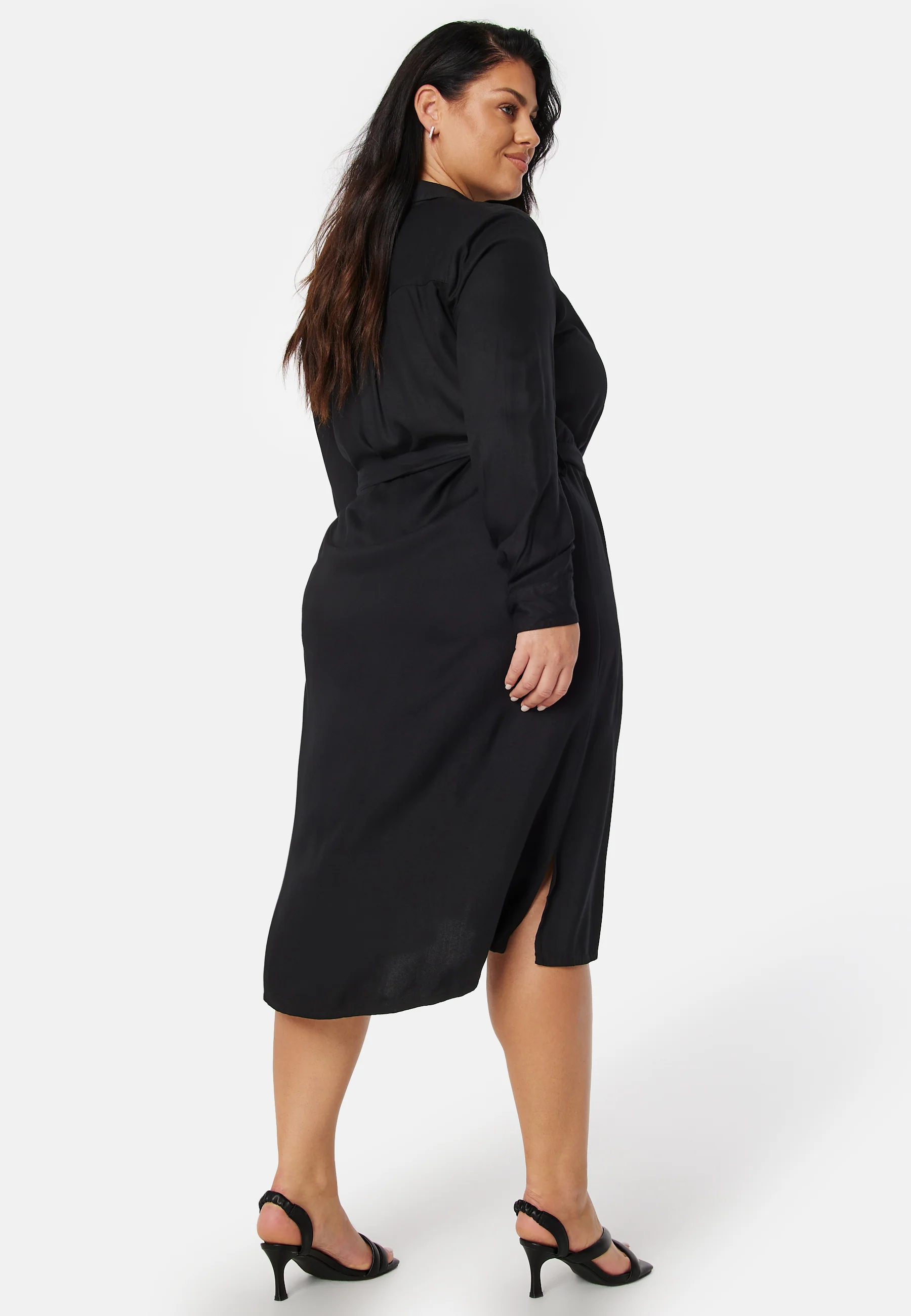Belted L/S Viscose Shirt Dress - Image 5