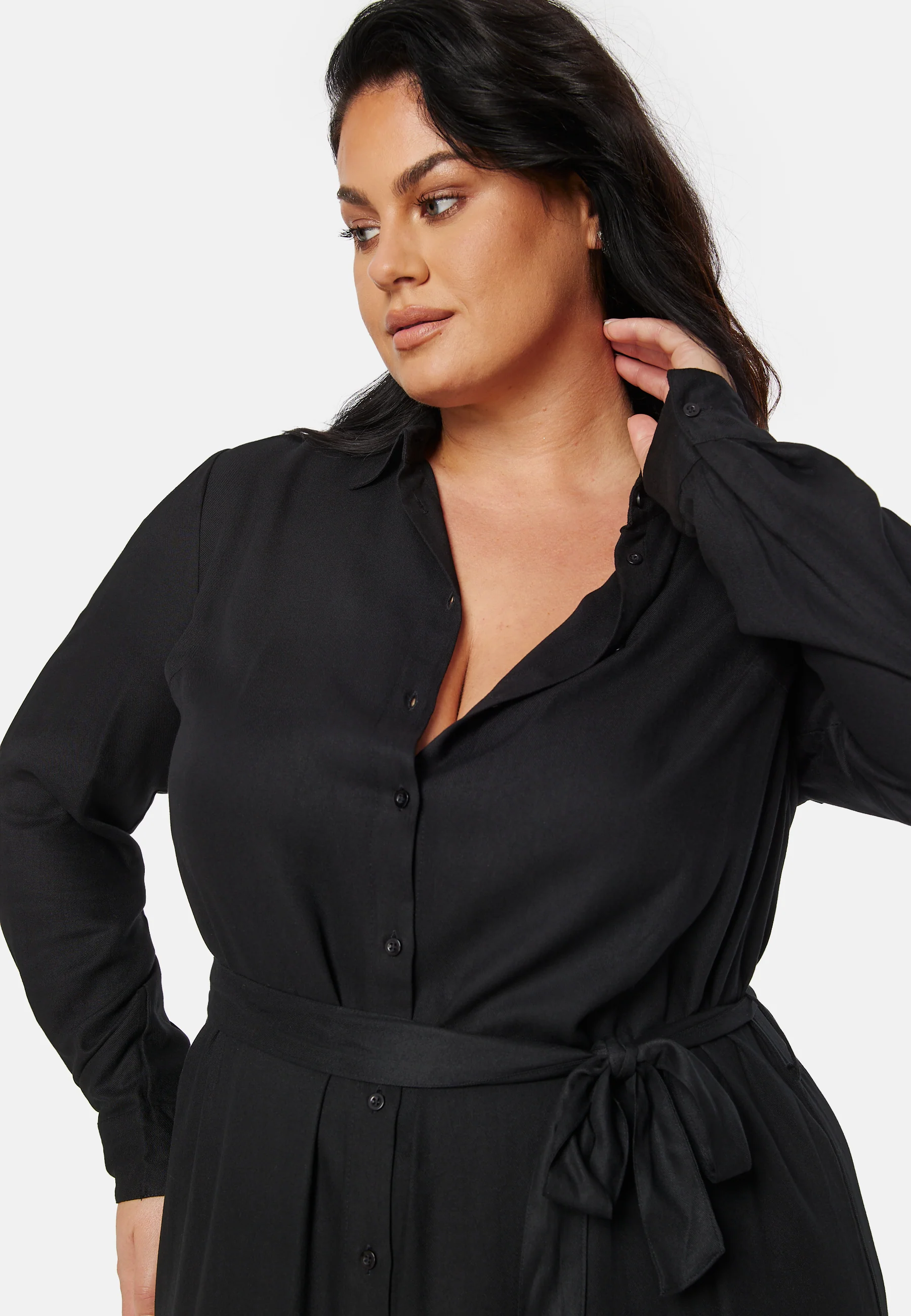 Belted L/S Viscose Shirt Dress - Image 6