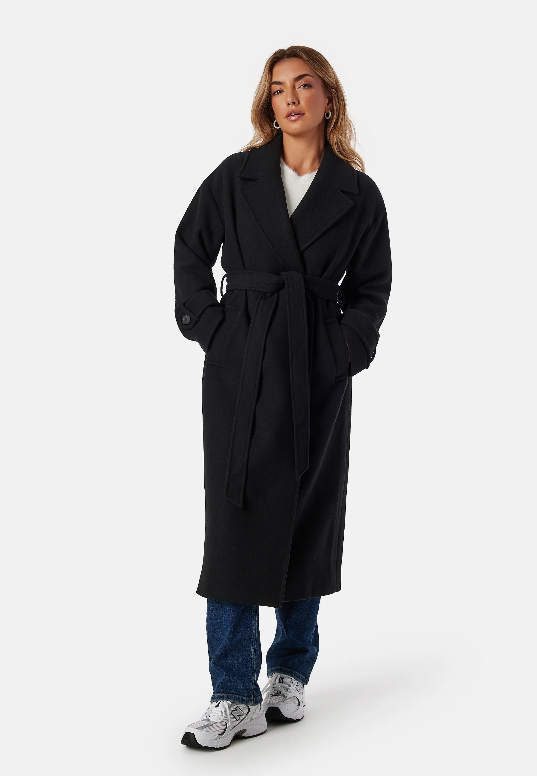 Belted Wool Blend Coat - Image 3