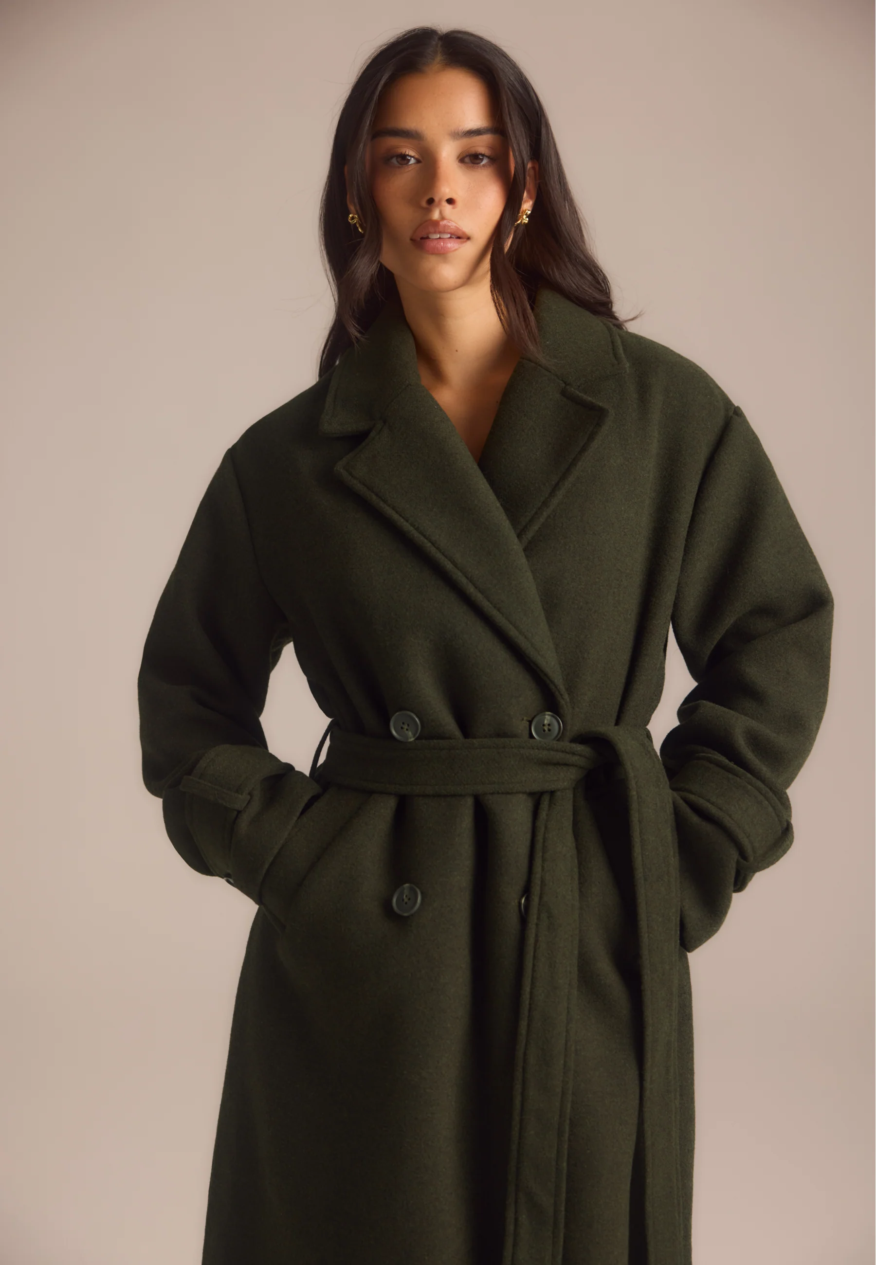 Belted Wool Blend Coat - Image 2