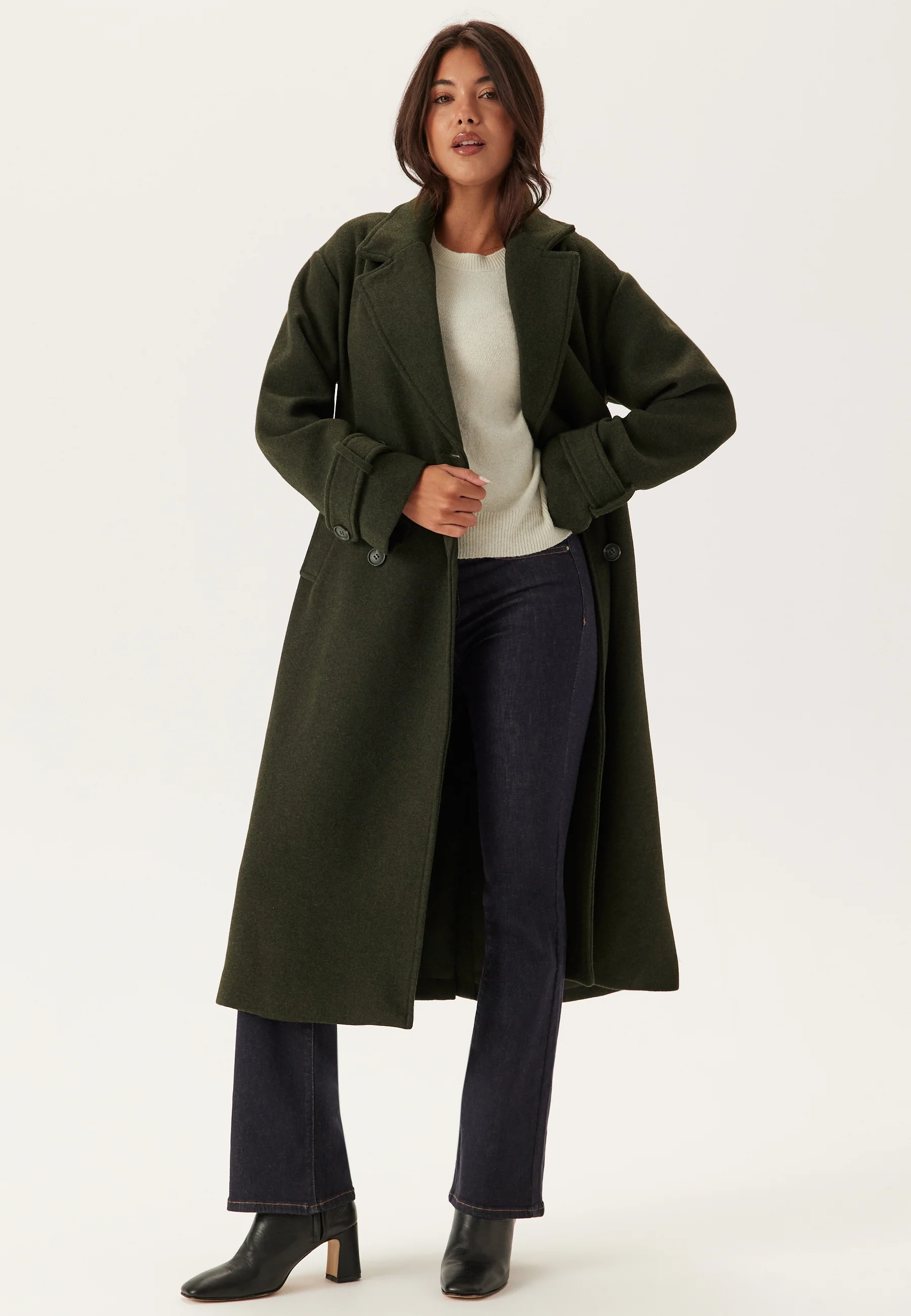 Belted Wool Blend Coat - Image 4