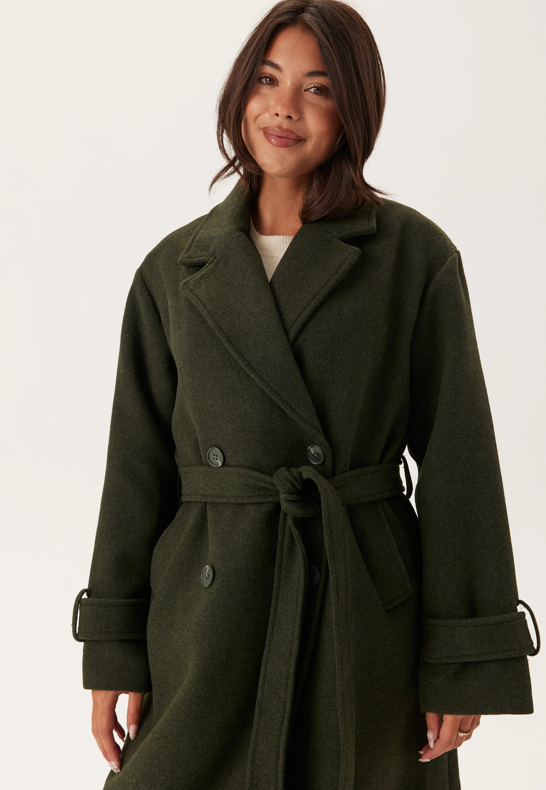 Belted Wool Blend Coat - Image 5