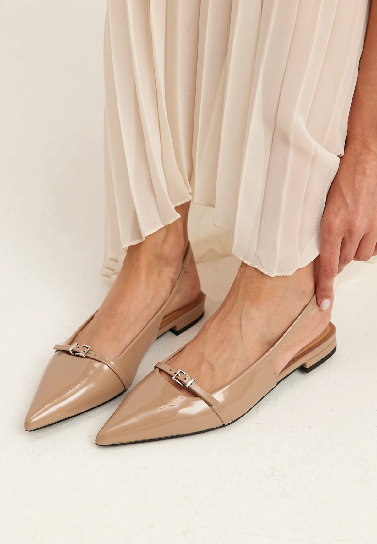 Biabari Pointy Flat Slingback Faux Leather - Image 6
