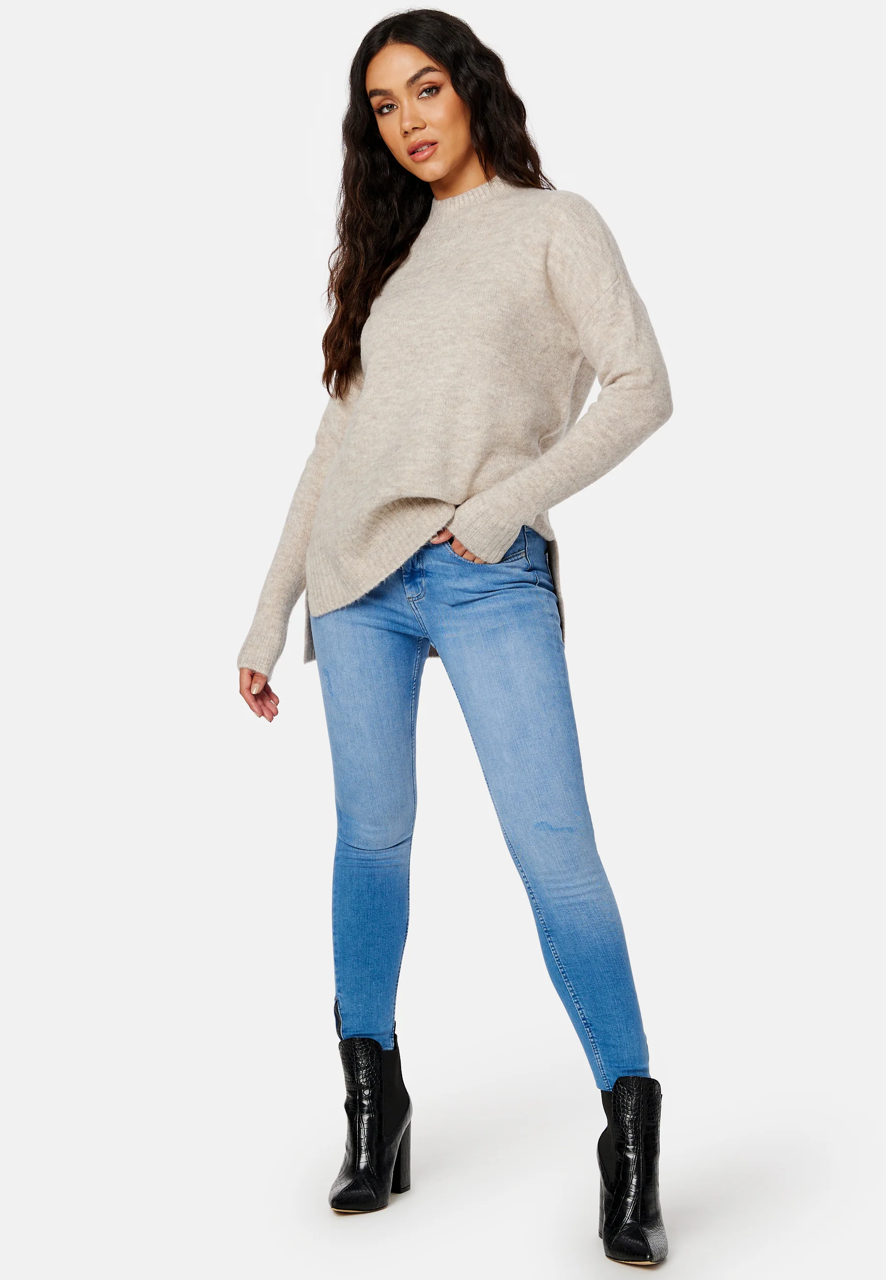 Blush Mid Ankle Zip Denim - Image 2