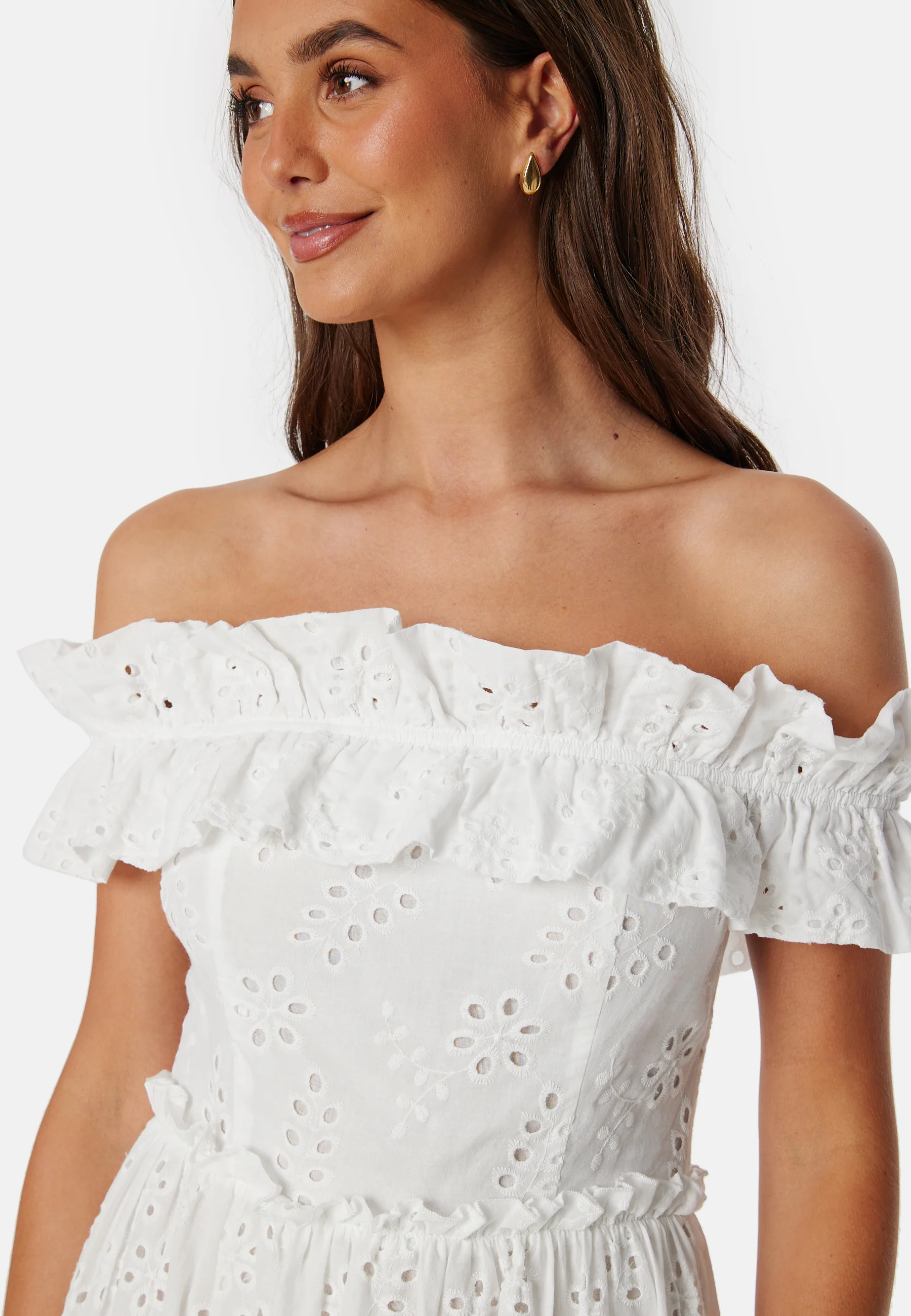 Broderie Anglaise Flounce Off Shoulder dress - Image 3
