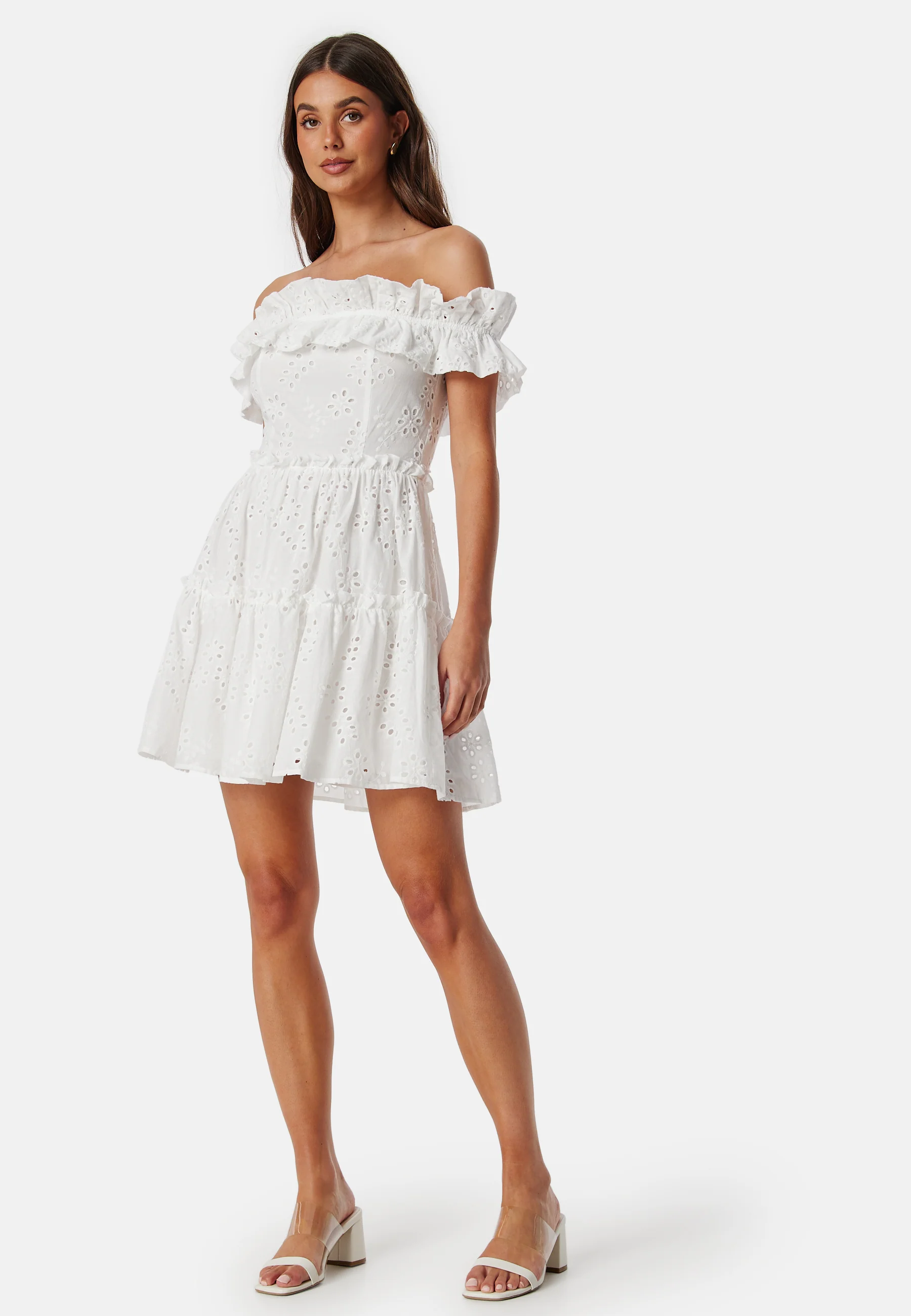 Broderie Anglaise Flounce Off Shoulder dress - Image 4