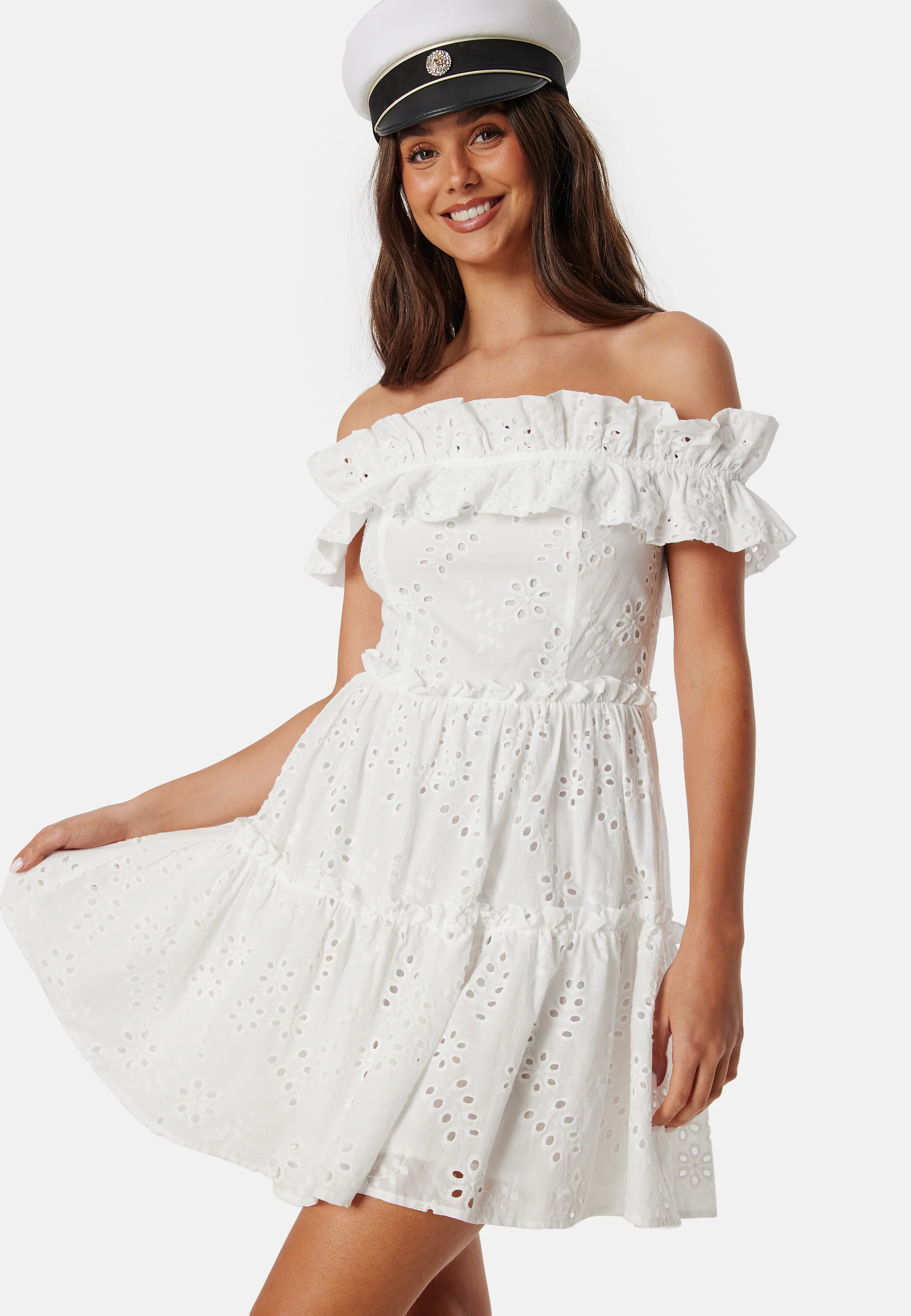 Broderie Anglaise Flounce Off Shoulder dress - Image 5