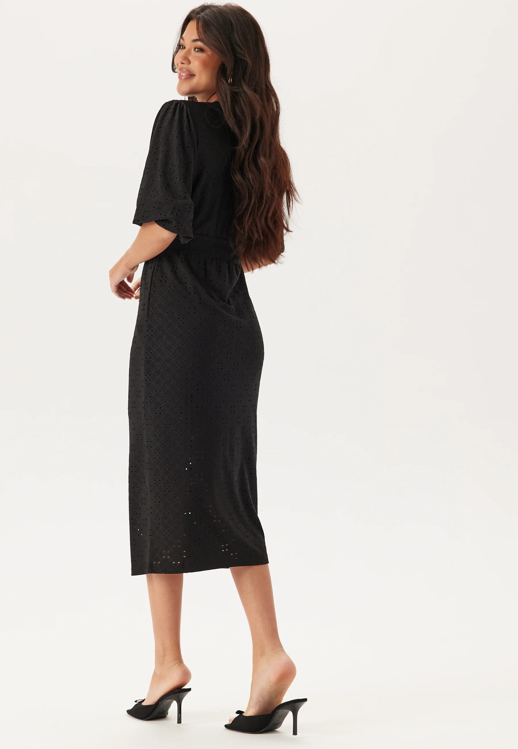 Broderie Anglaise Puff Sleeve Dress - Image 3