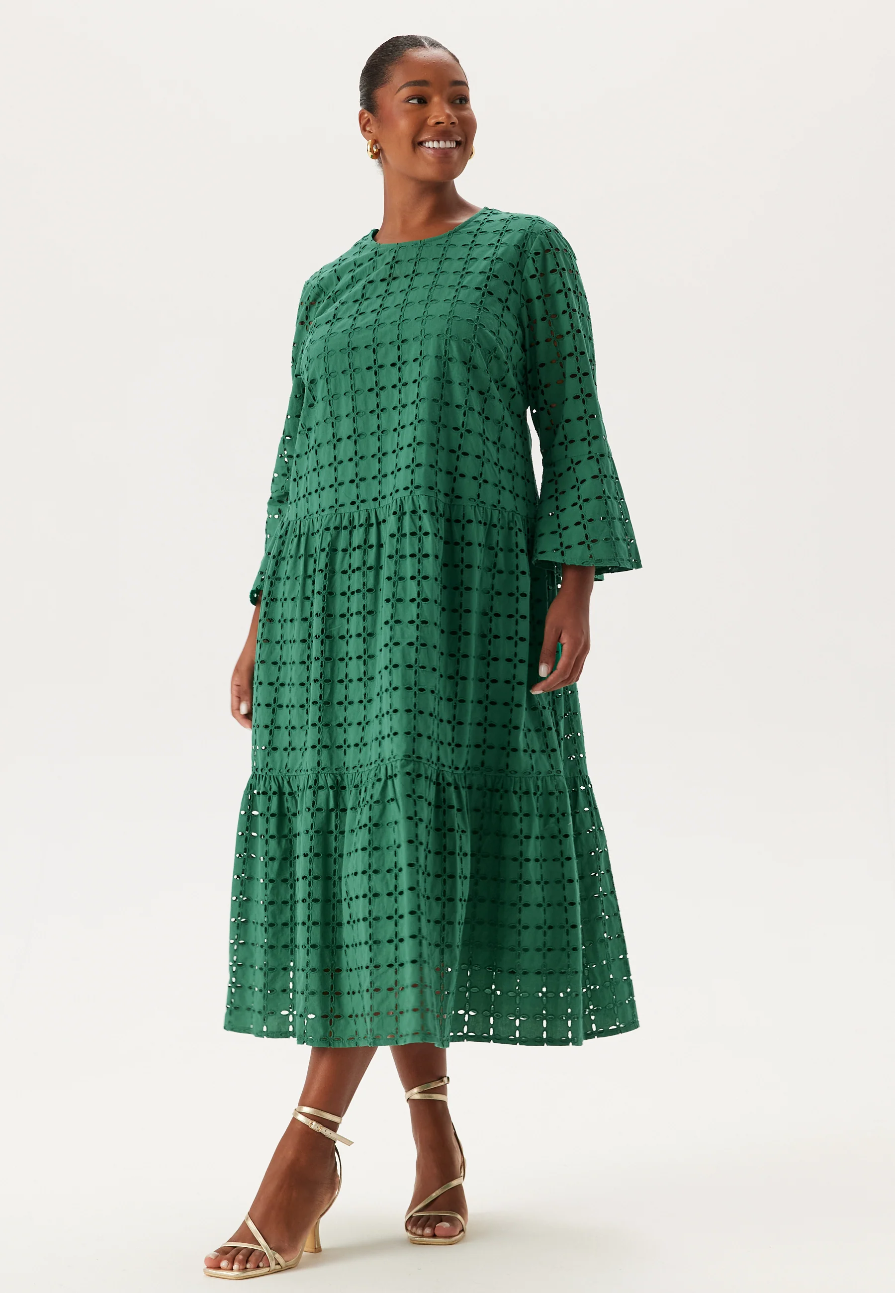 Broderie Anglaise Round Neck Dress - Image 6