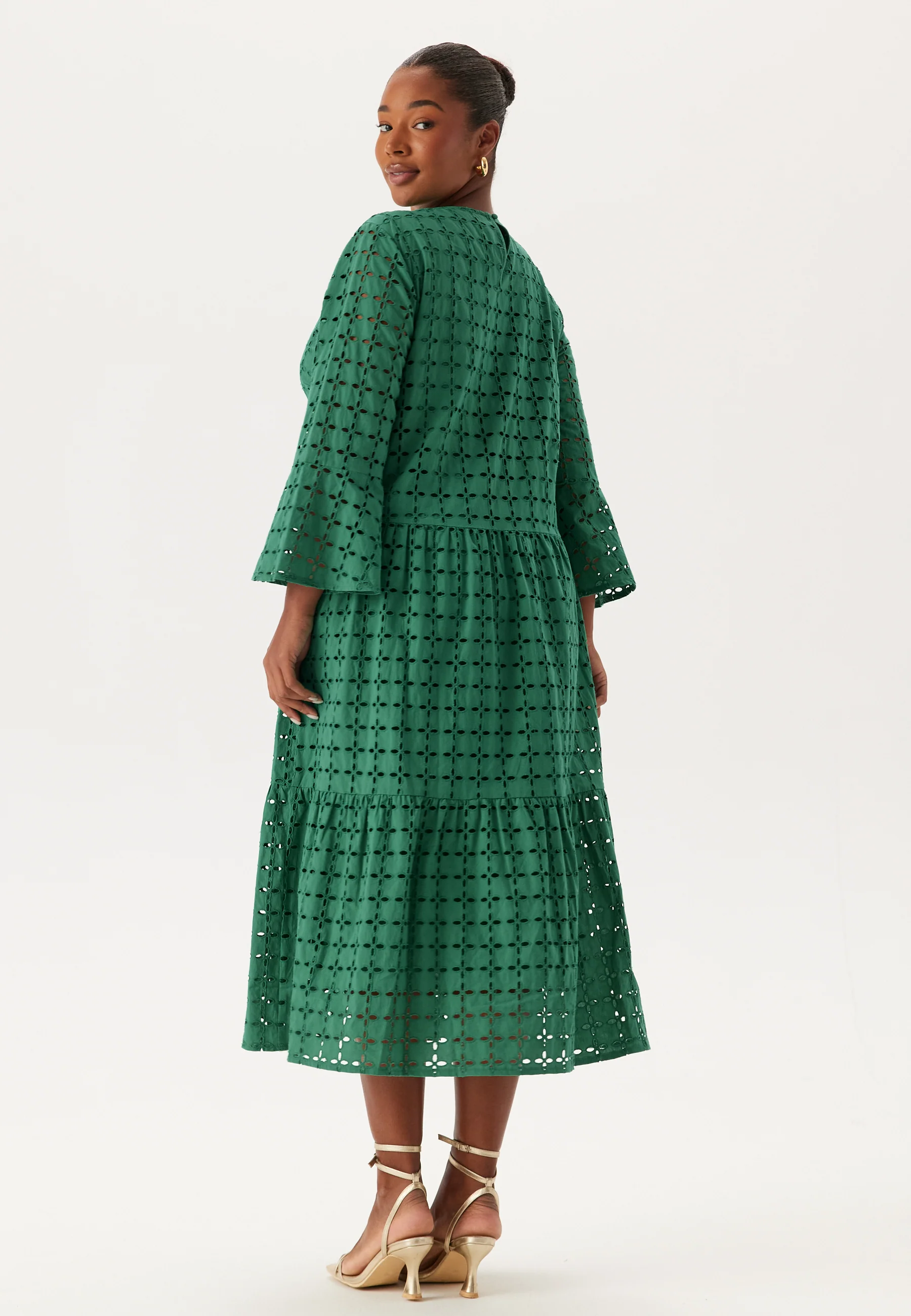 Broderie Anglaise Round Neck Dress - Image 7