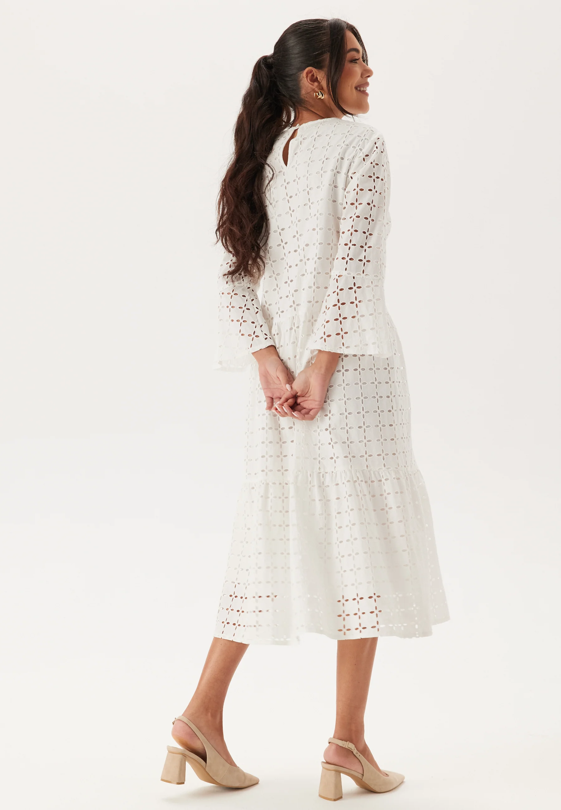 Broderie Anglaise Round Neck Dress - Image 2