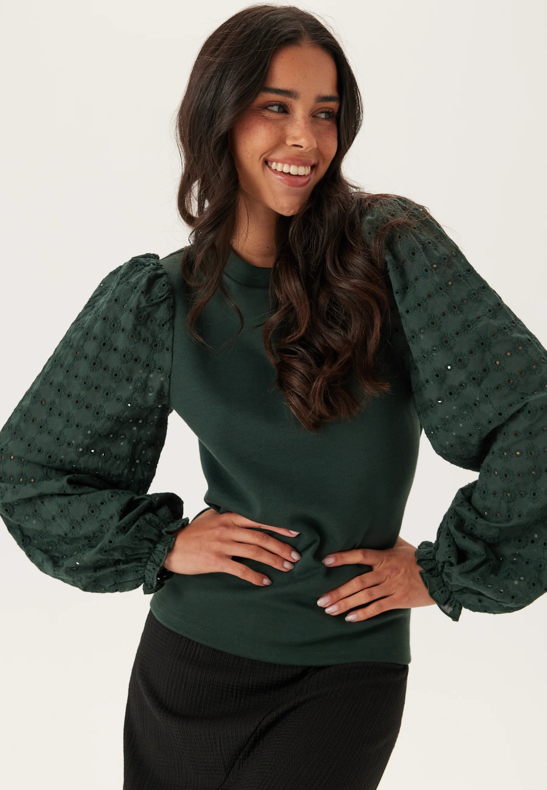 Broderie Anglaise Sleeve Top