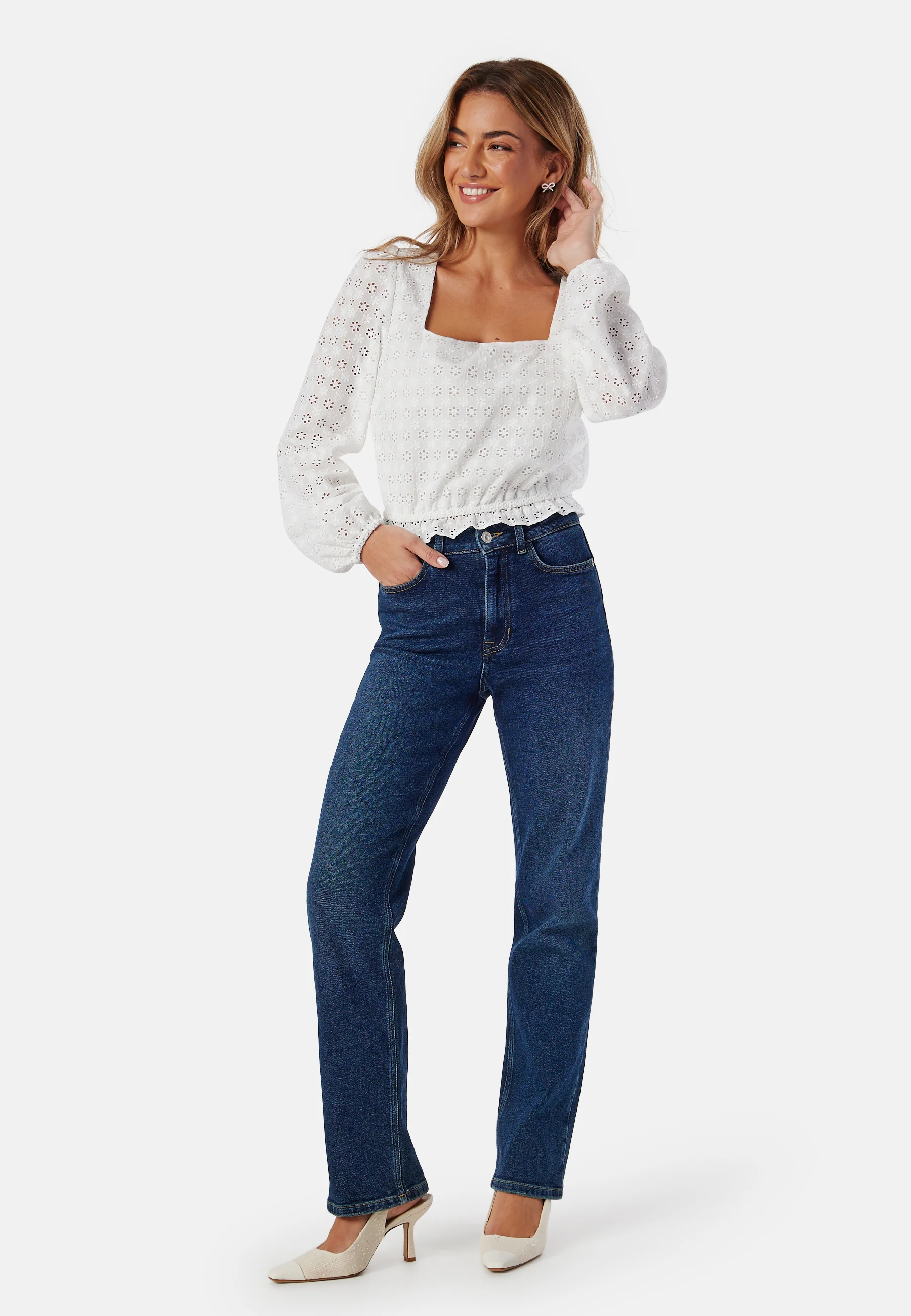 Broderie Anglaise Square Neck Blouse - Image 5