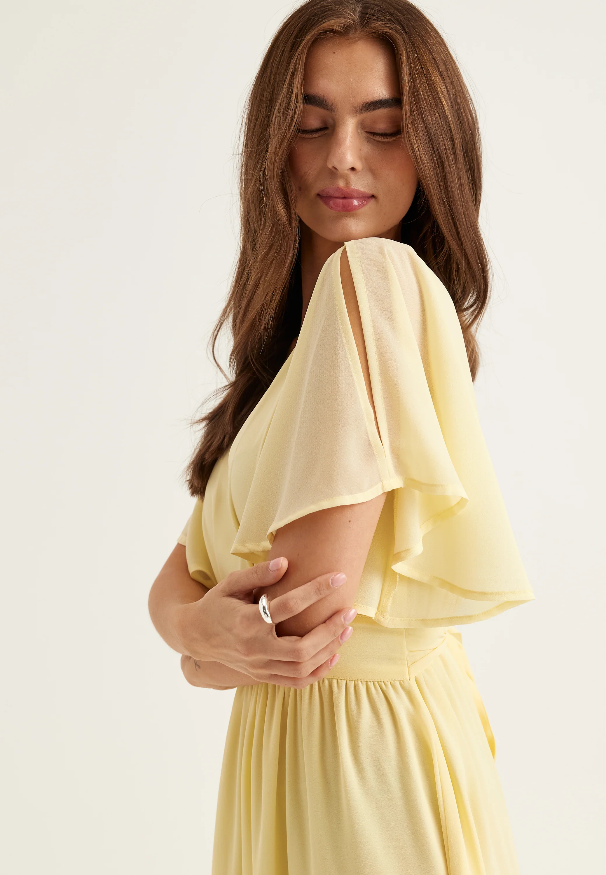 Butterfly Sleeve Chiffon Gown - Image 2