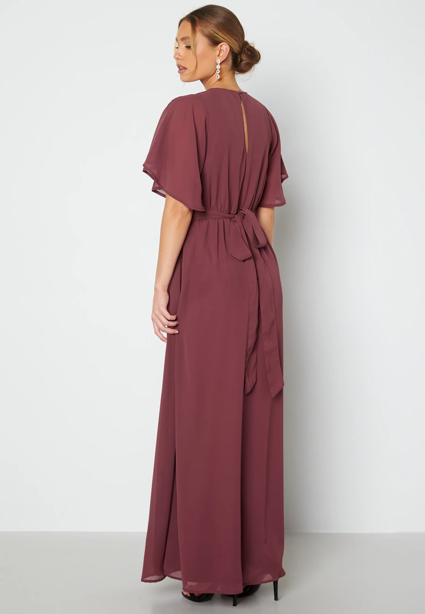 Butterfly Sleeve Chiffon Gown - Image 2