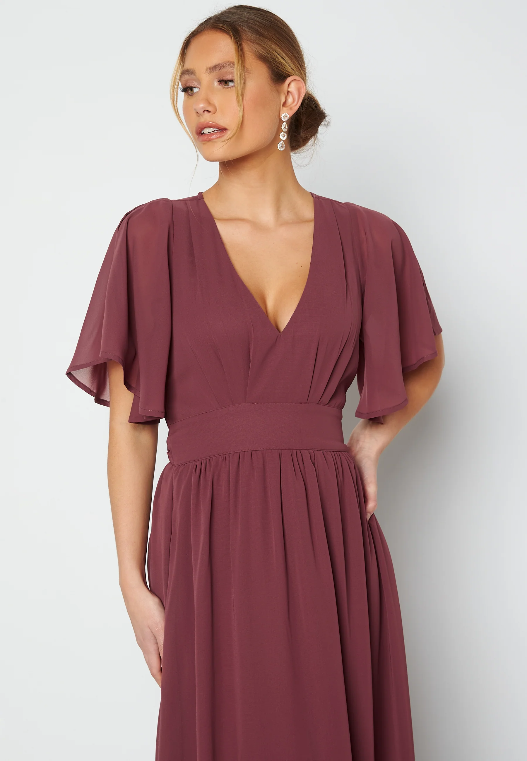 Butterfly Sleeve Chiffon Gown - Image 4