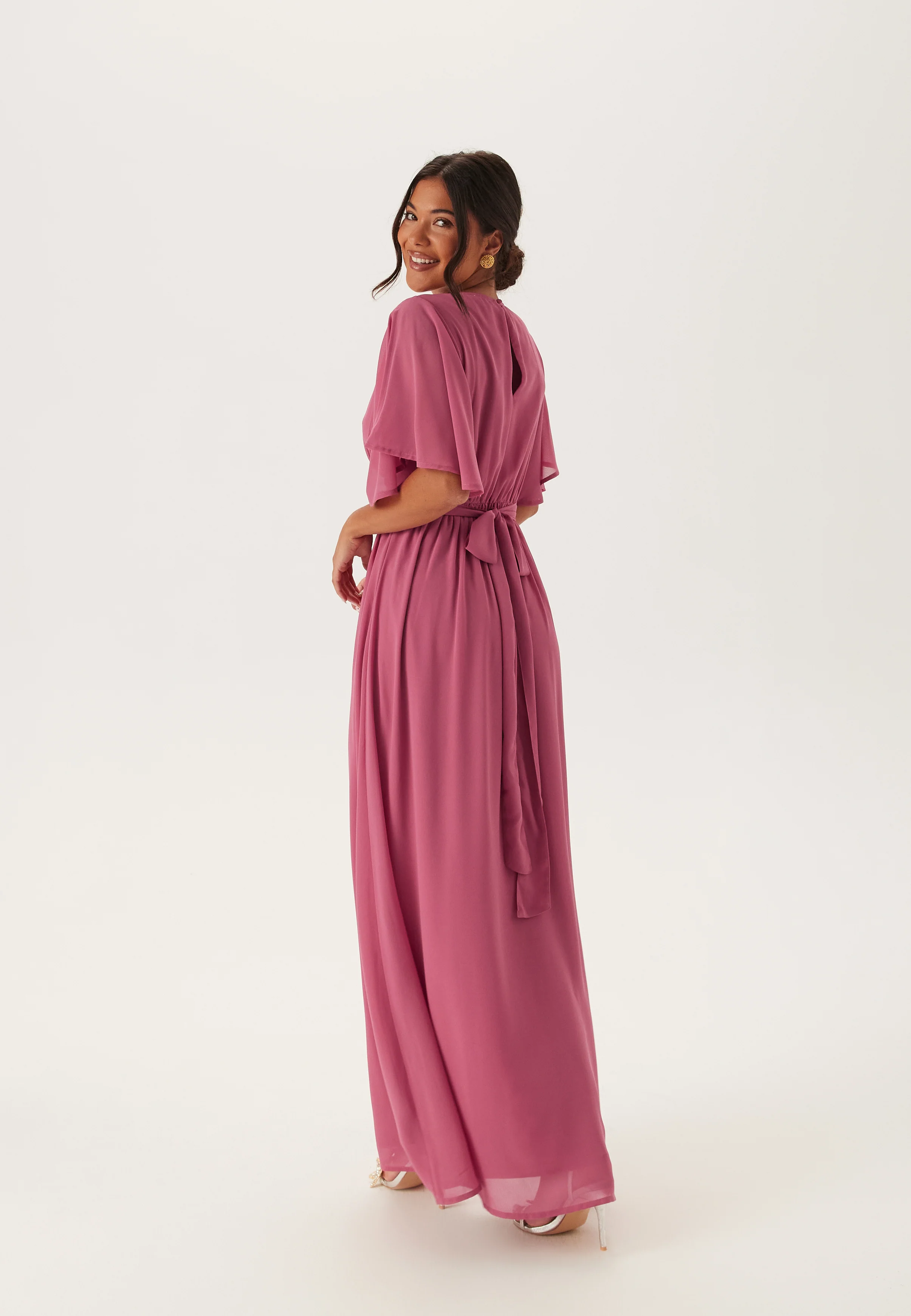 Butterfly Sleeve Chiffon Gown - Image 3