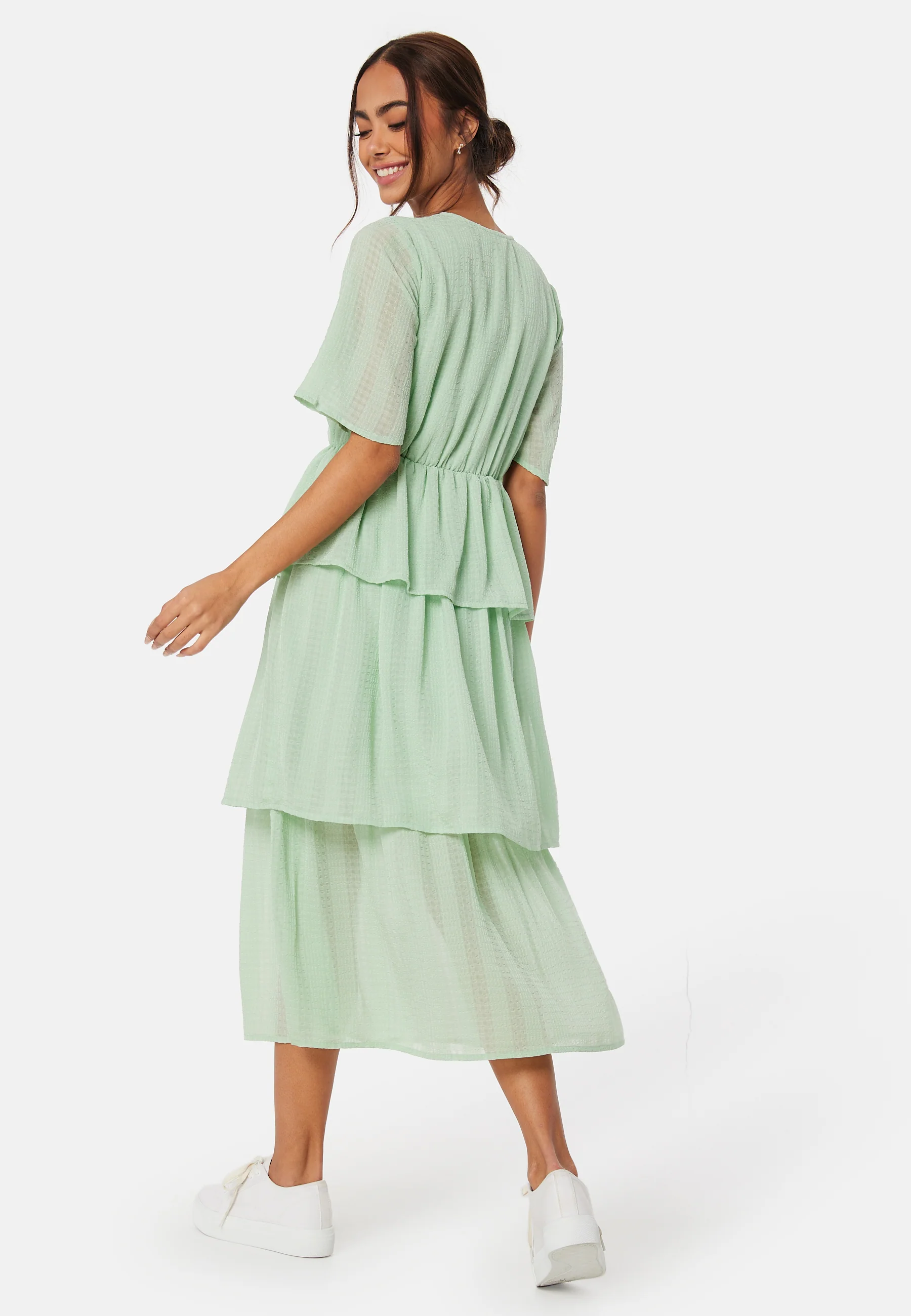 Butterfly Sleeve Flounce Dress - Image 2