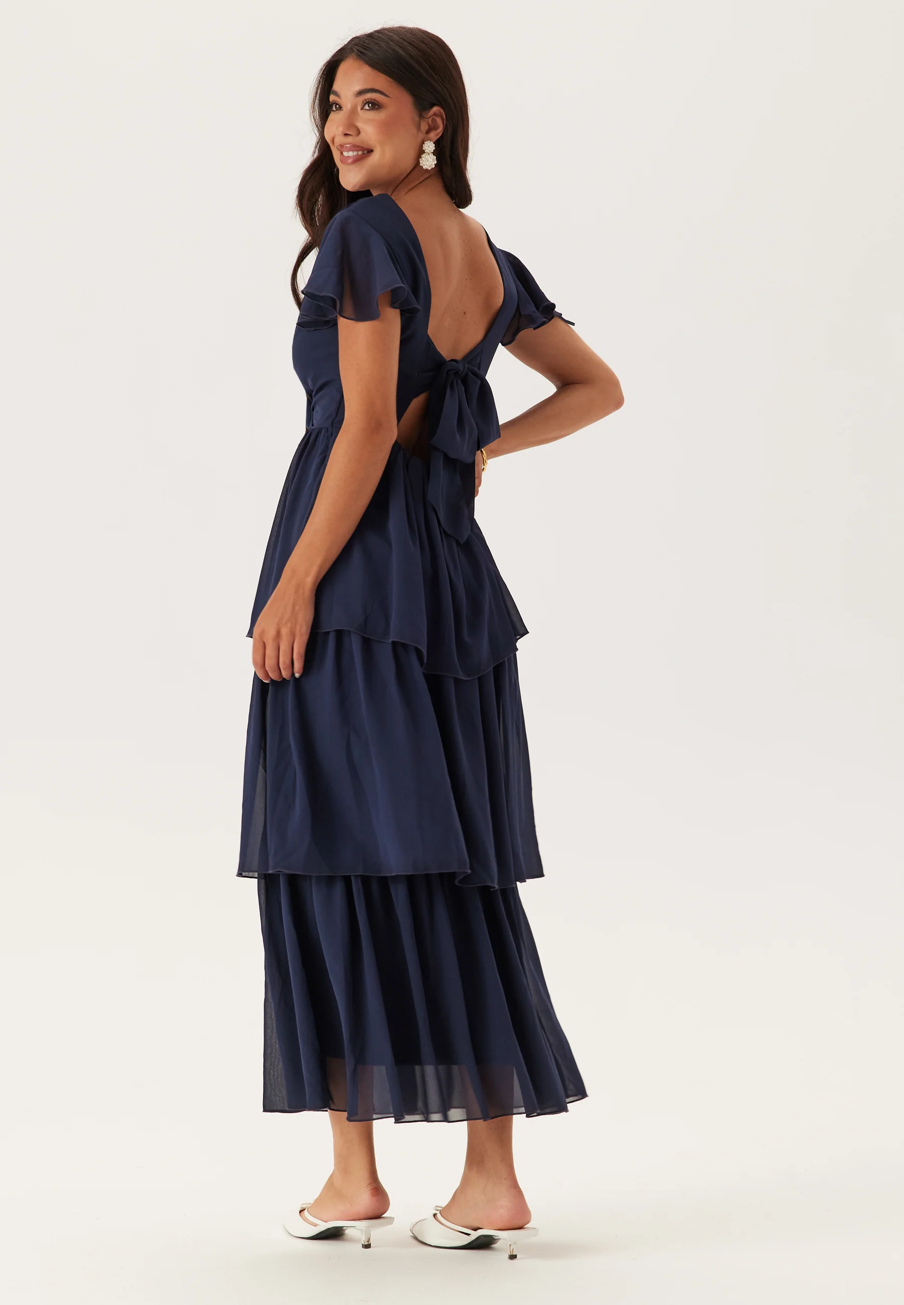 Butterfly Sleeve Flounce Dress - Image 2